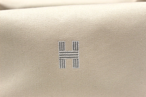 Authentic Hermes Beige Wool Large Bride-A-Brac H Natte Pouch