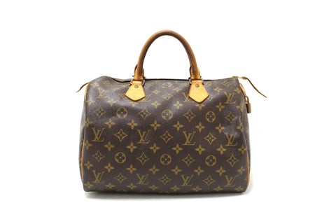 Authentic Louis Vuitton Classic Monogram Speedy 30 Handbag