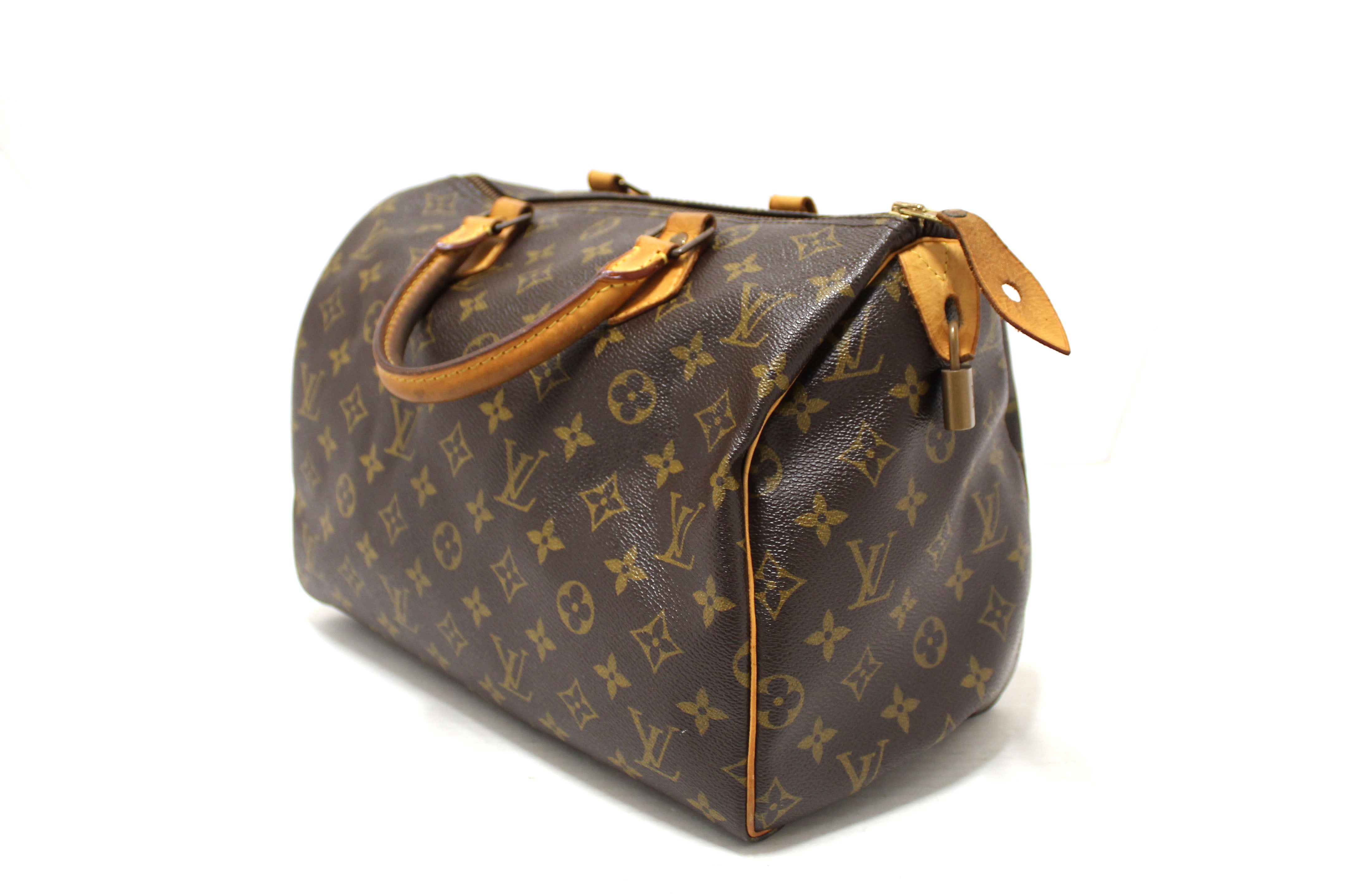 Authentic Louis Vuitton Classic Monogram Speedy 30 Handbag