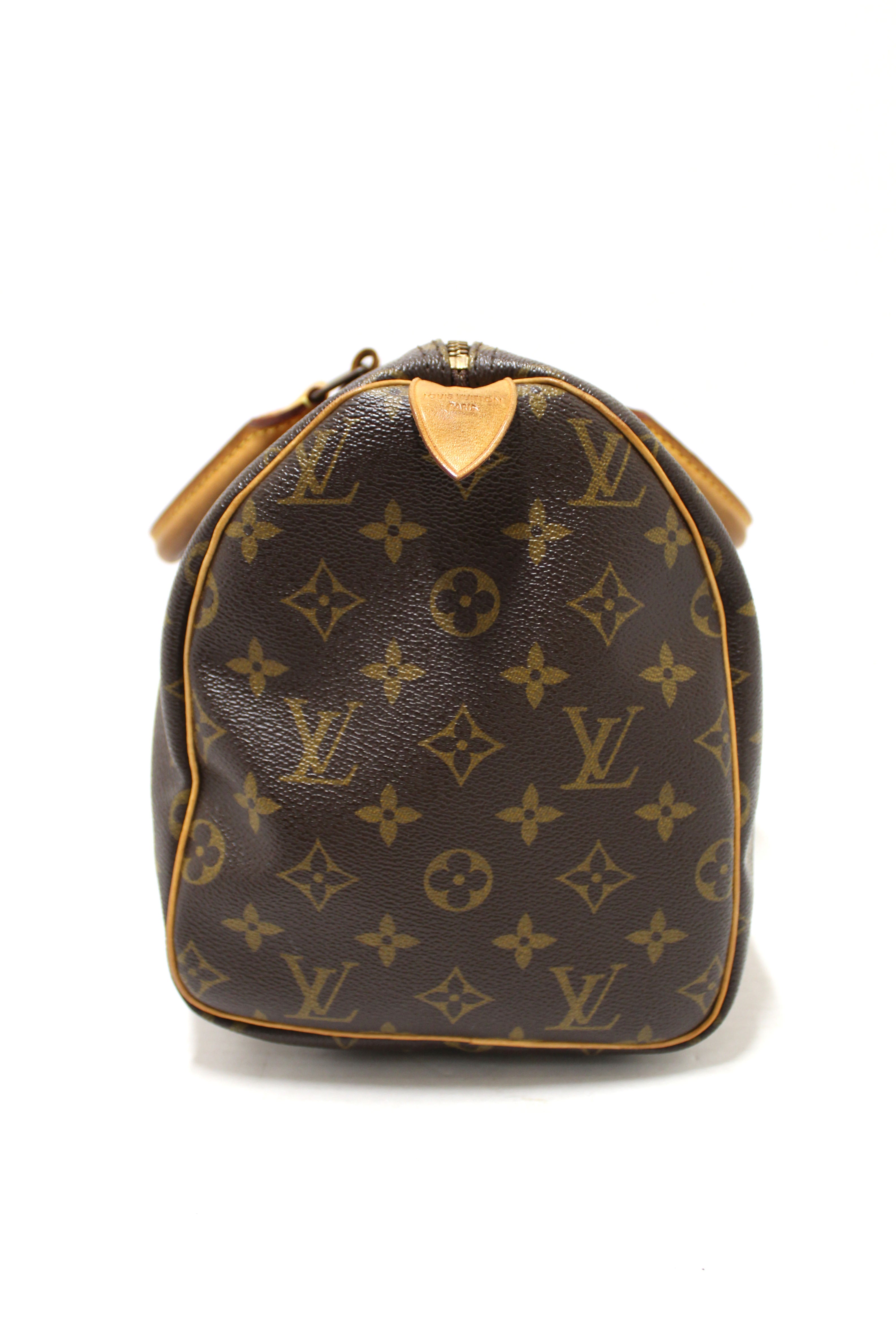 Authentic Louis Vuitton Classic Monogram Speedy 30 Handbag