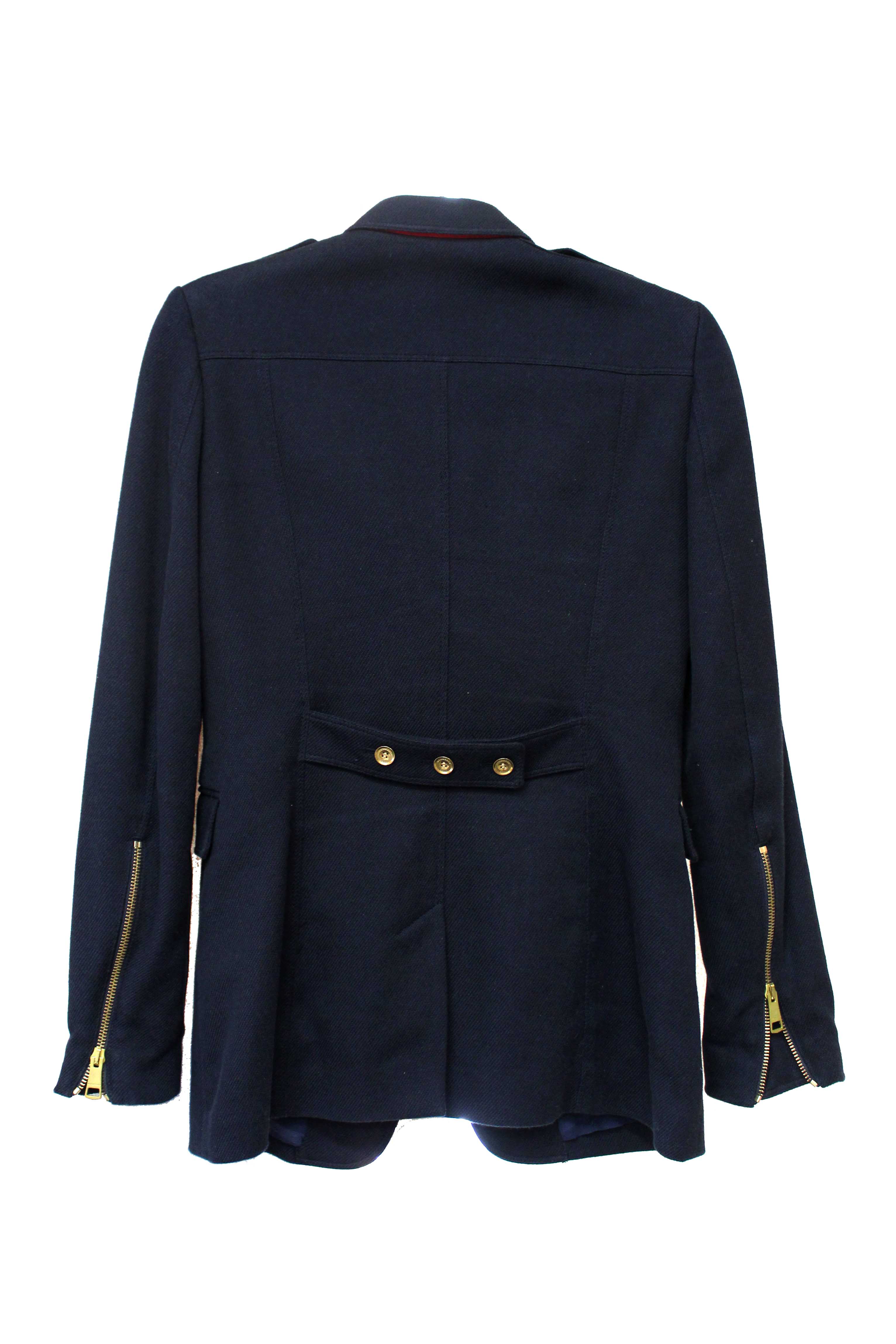 Authentic Burberry Navy Blue Brit Blazer Jacket size 4