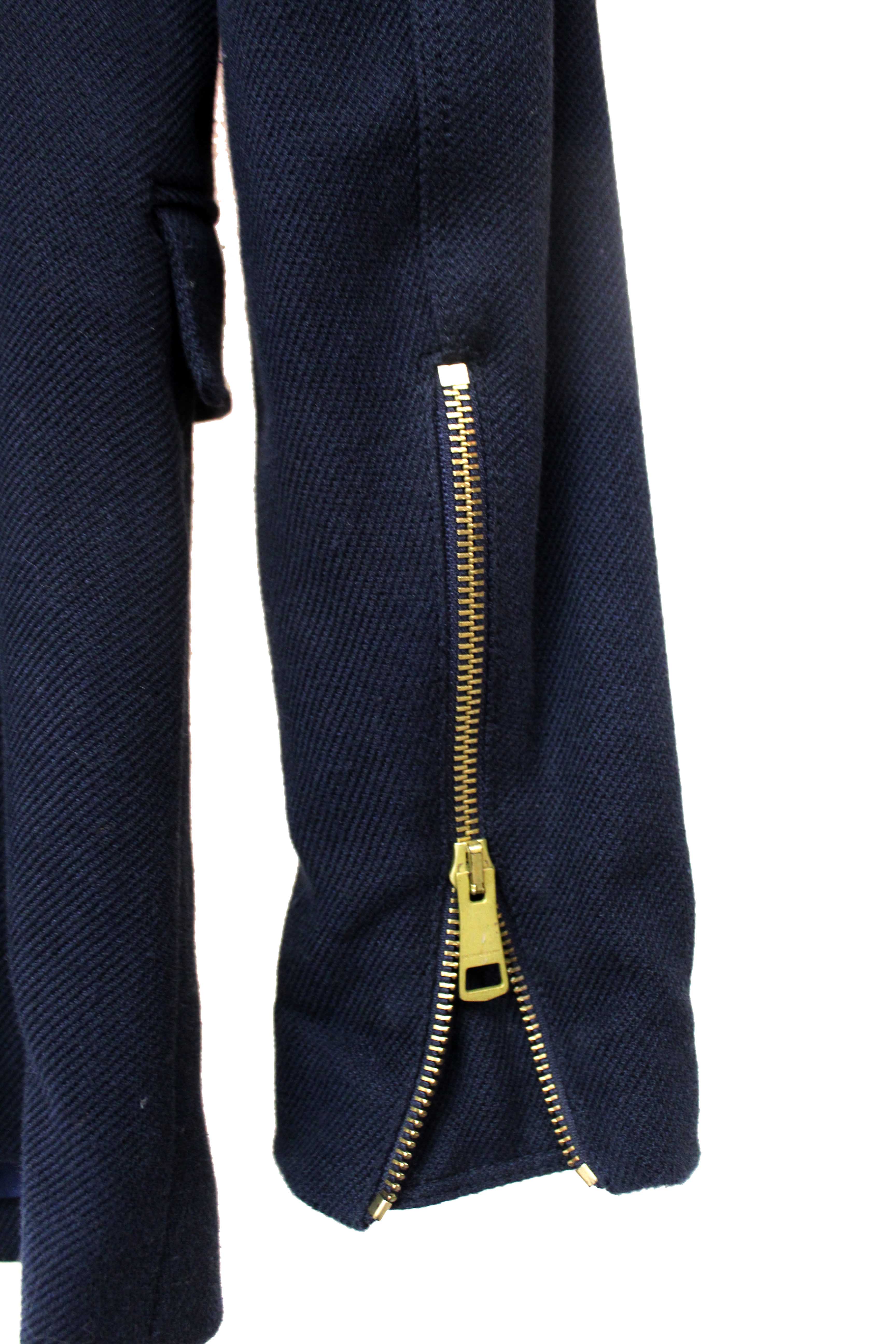 Authentic Burberry Navy Blue Brit Blazer Jacket size 4