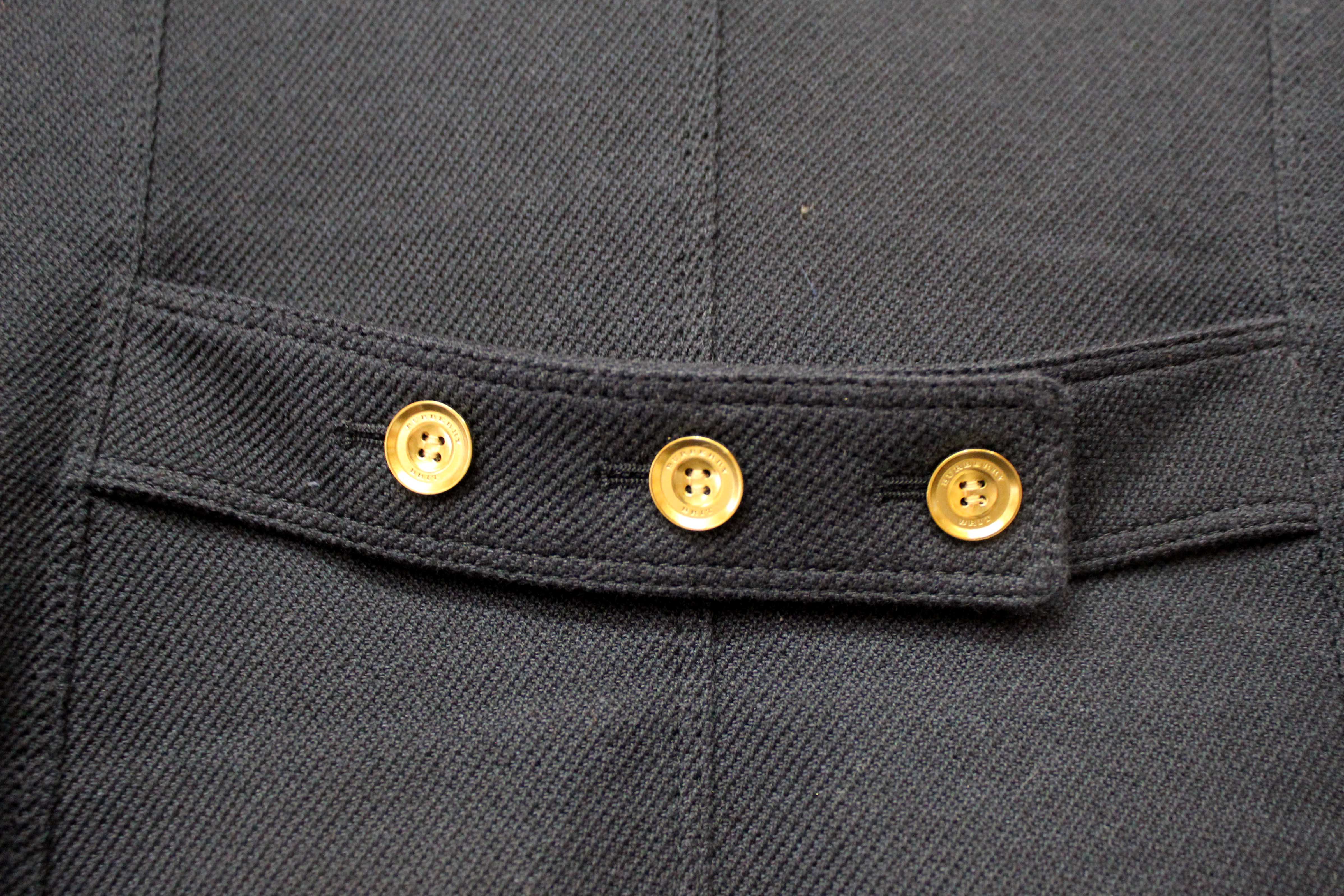 Authentic Burberry Navy Blue Brit Blazer Jacket size 4