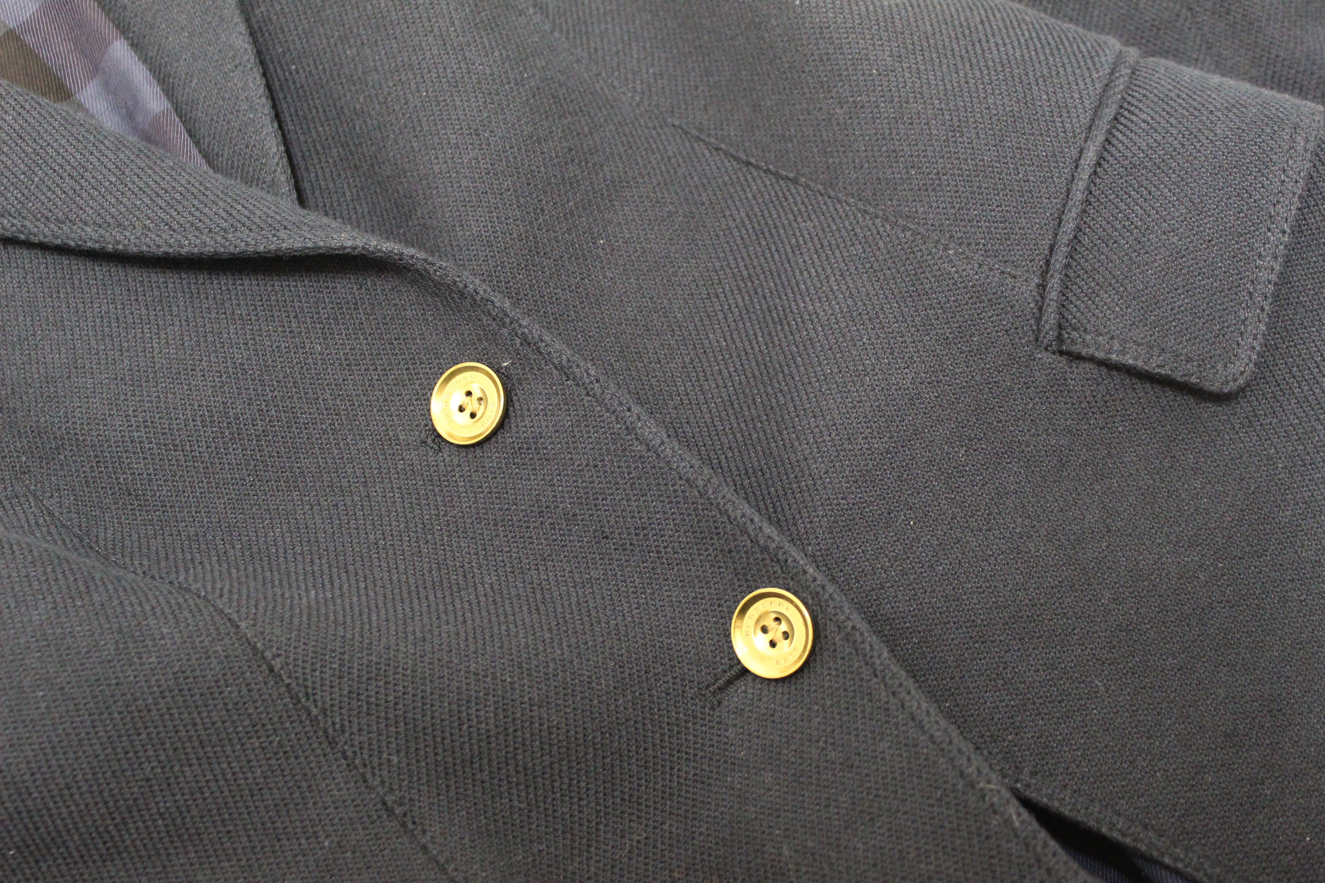 Authentic Burberry Navy Blue Brit Blazer Jacket size 4