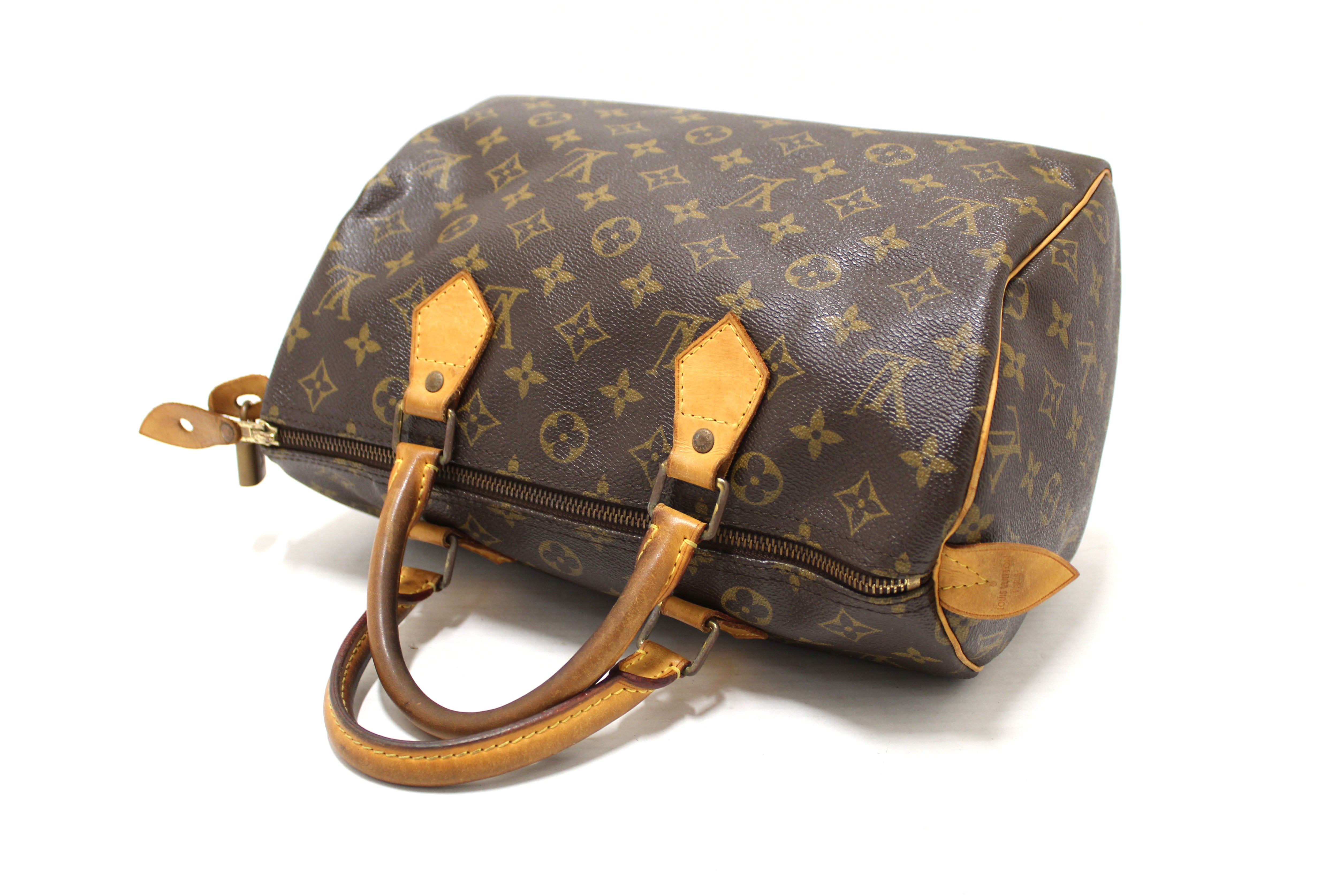 Authentic Louis Vuitton Classic Monogram Speedy 30 Handbag