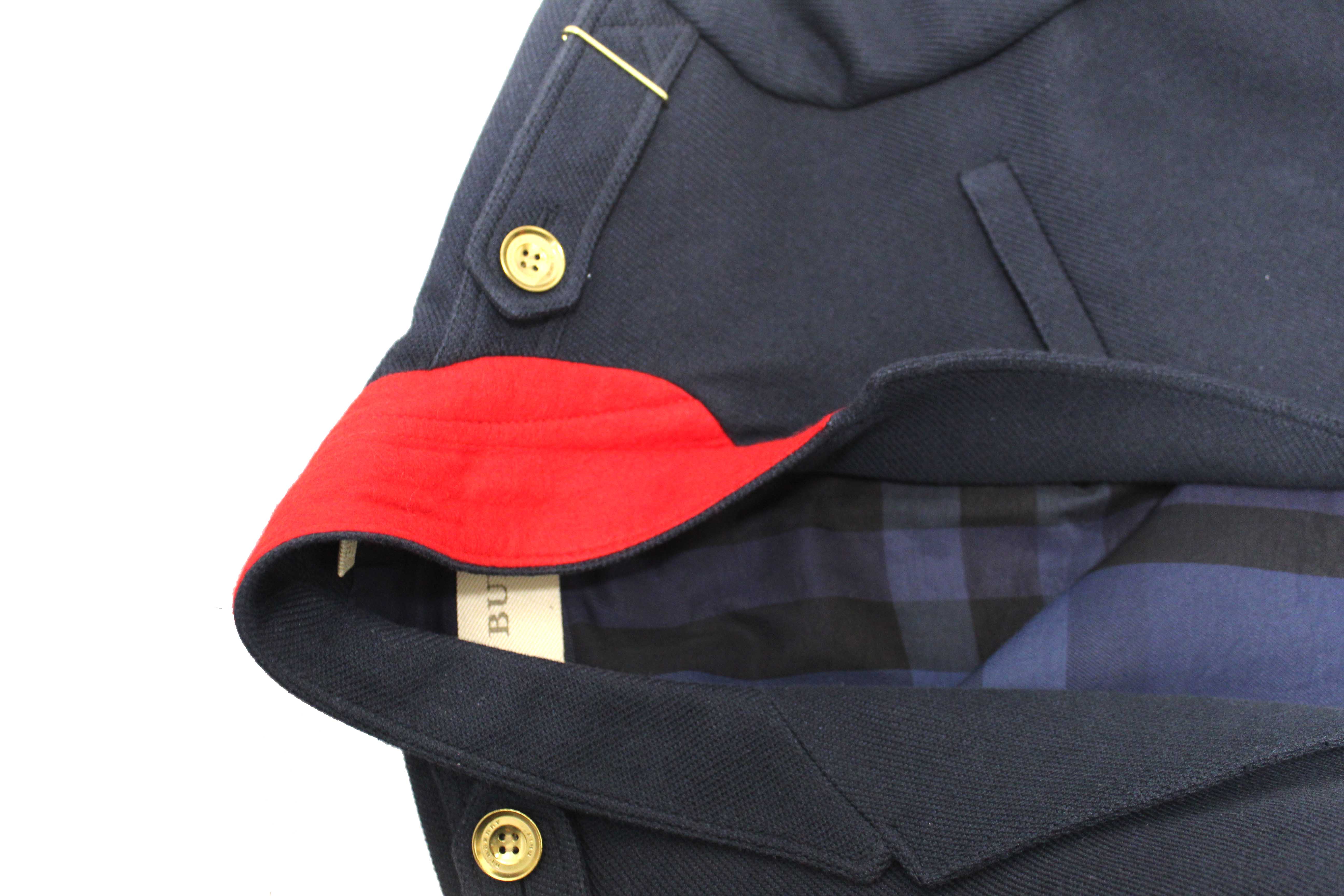 Authentic Burberry Navy Blue Brit Blazer Jacket size 4