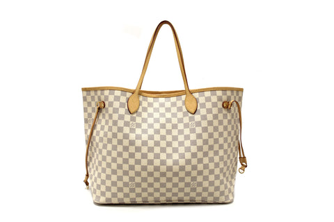 Authentic Louis Vuitton Damier Azur Neverfull GM Tote Shoulder Bag