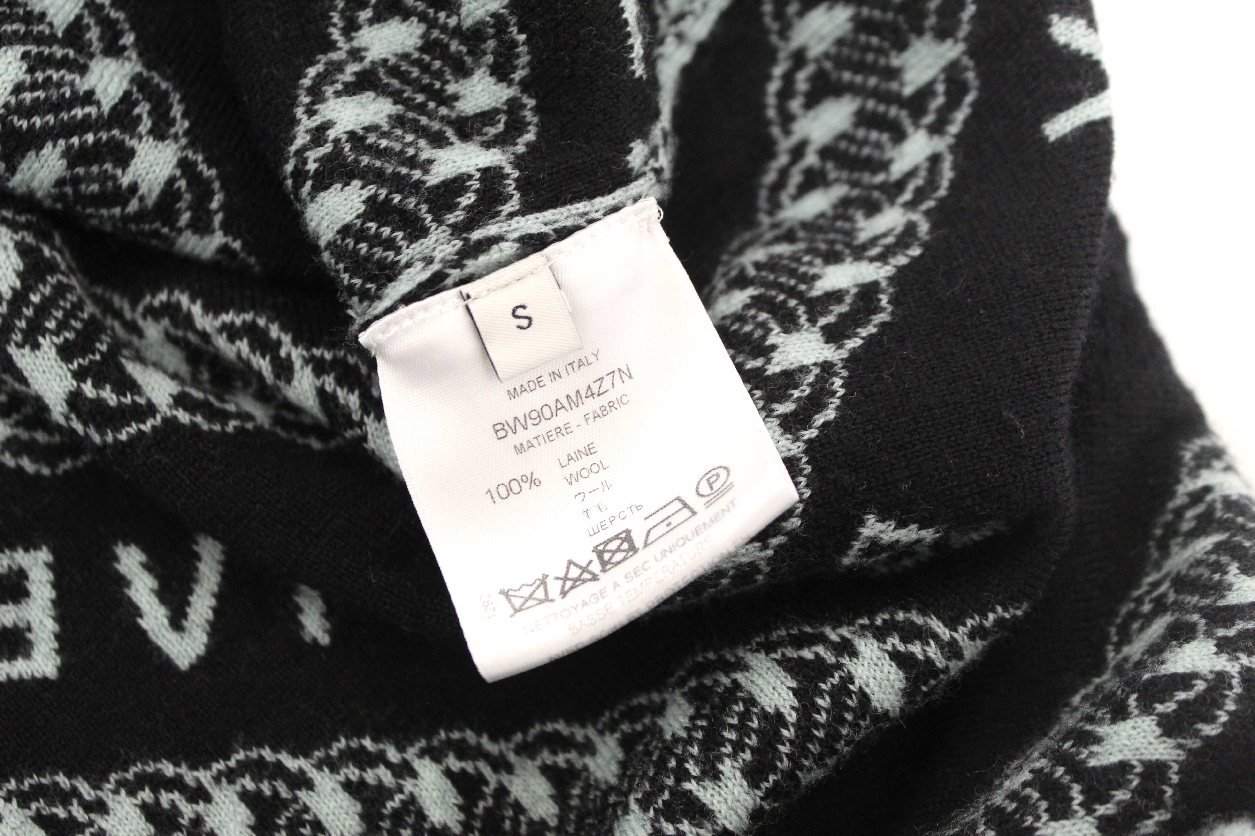 Authentic Givenchy Green and Black Chain Jacquard Sweater