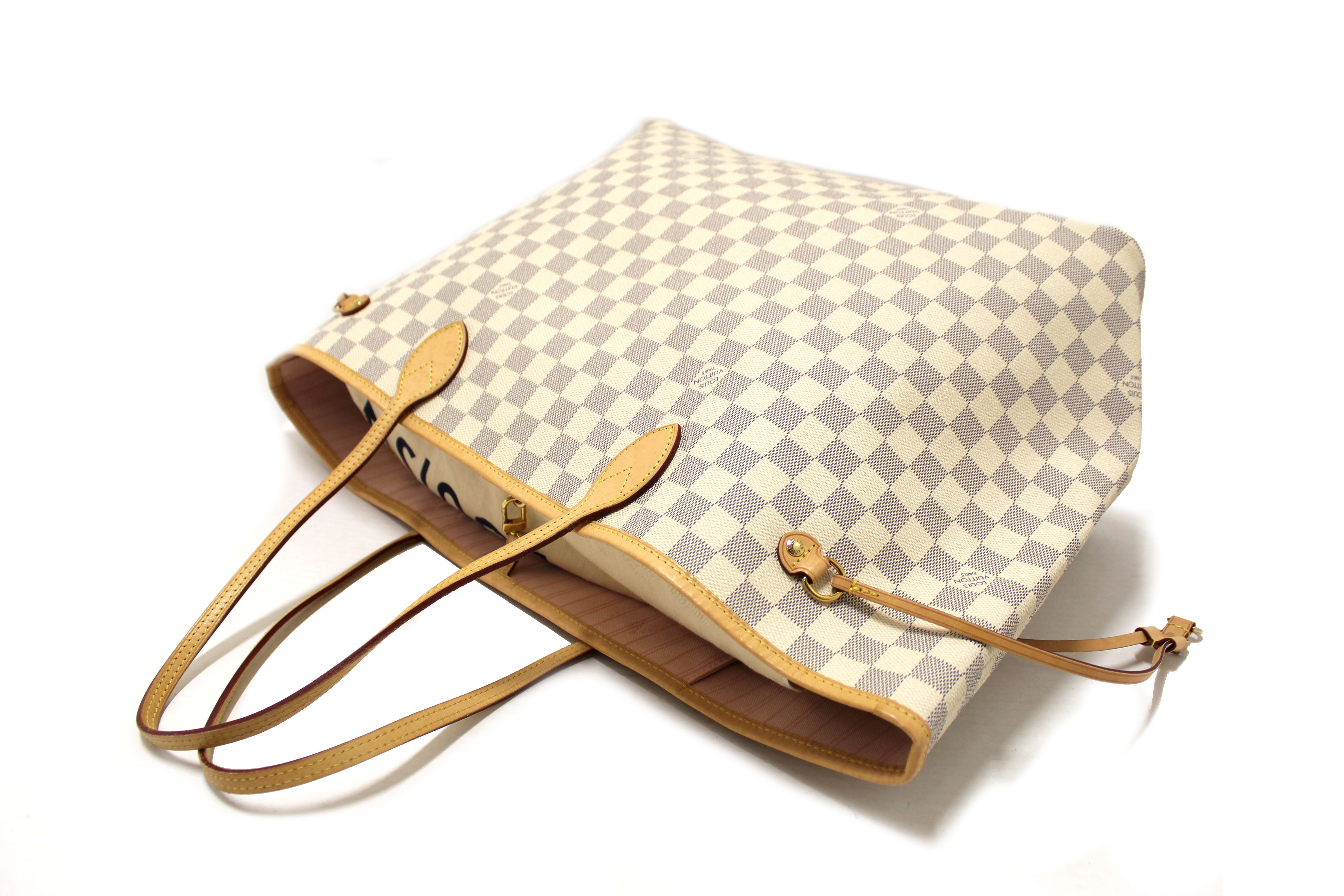 Authentic Louis Vuitton Damier Azur Neverfull GM Tote Shoulder Bag