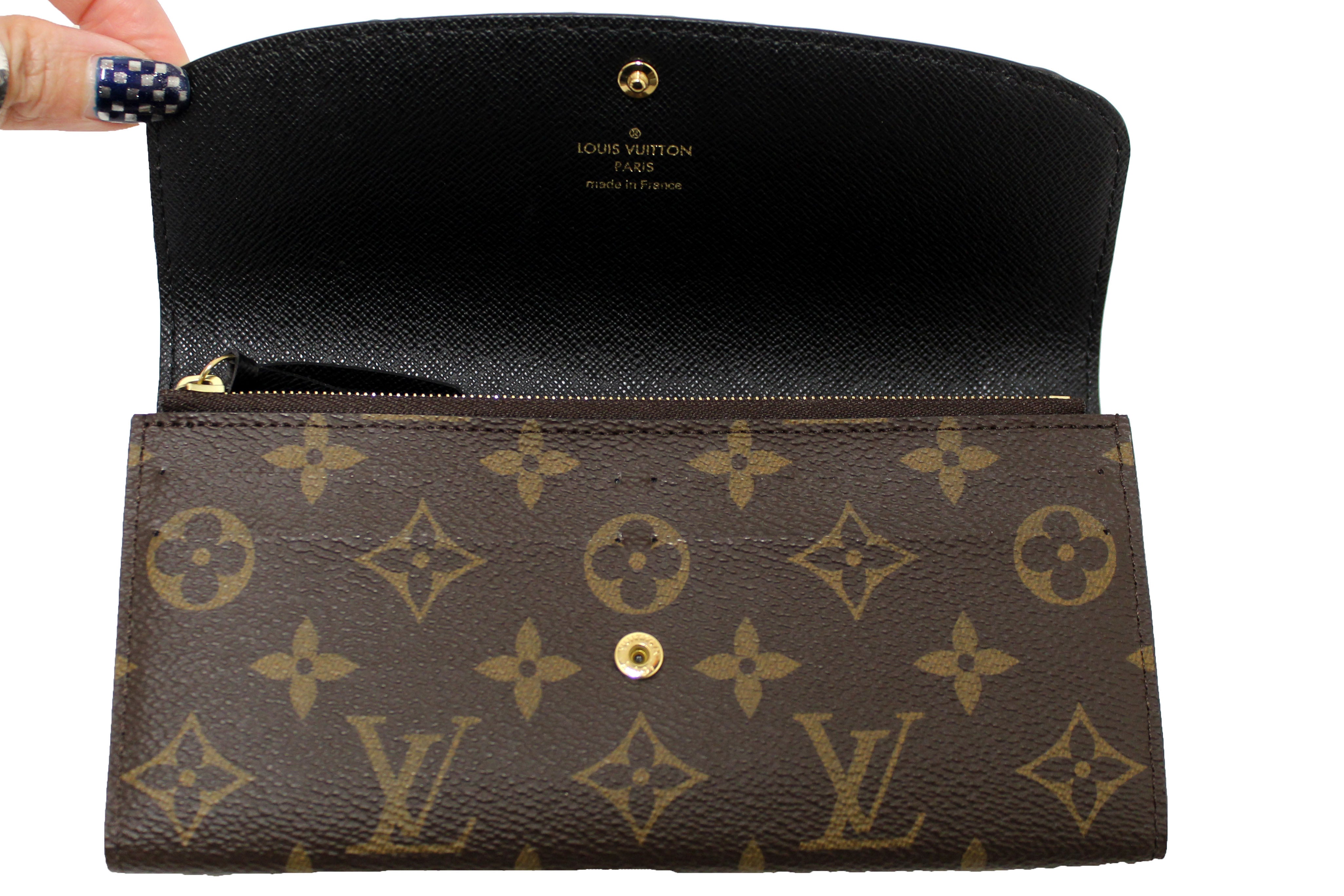 Authentic Louis Vuitton Classic Monogram and Monogram Reverse Canvas Emilie Wallet