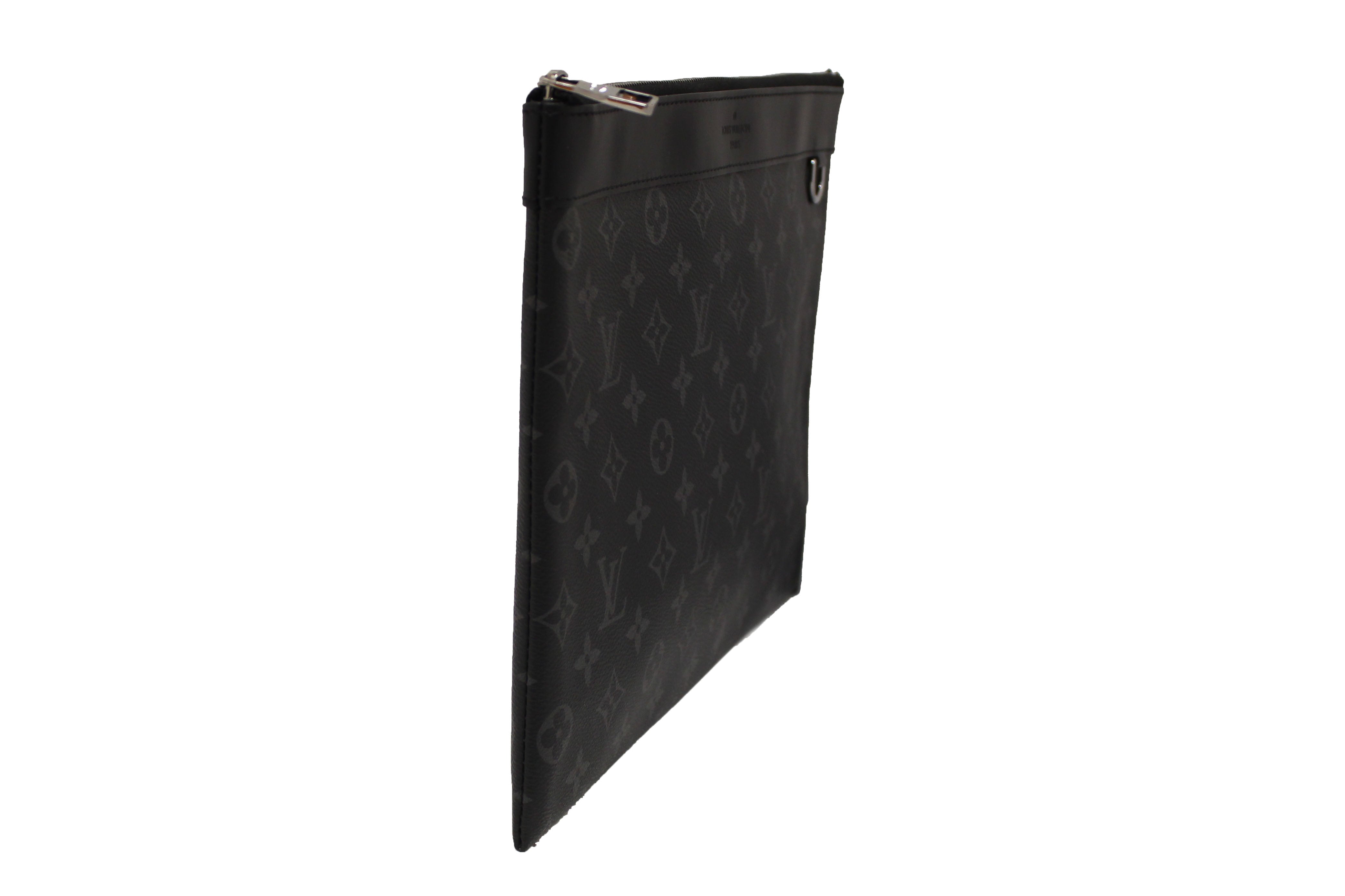 Authentic Louis Vuitton Monogram Eclipse Discovery Pochette GM Clutch Bag
