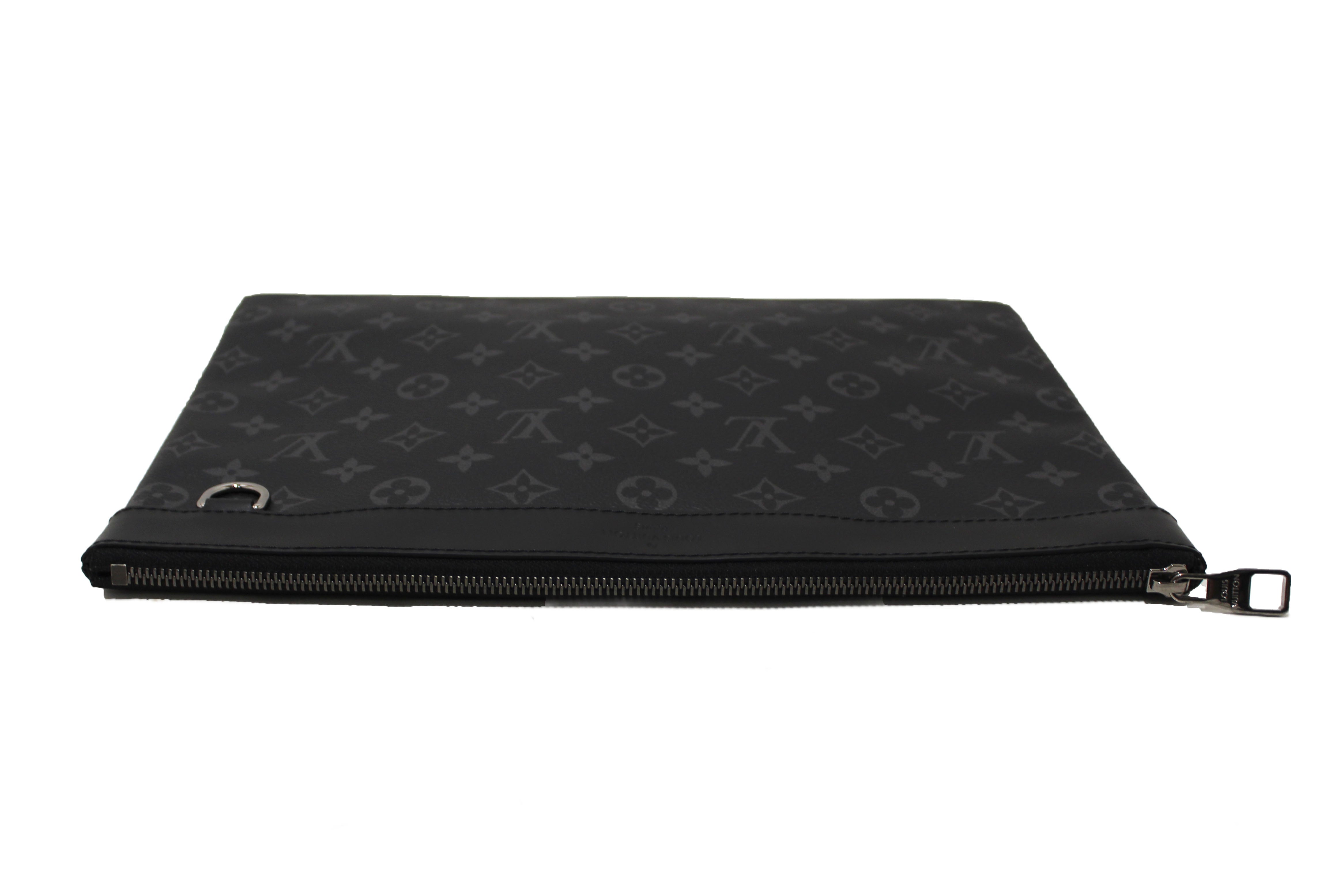 Authentic Louis Vuitton Monogram Eclipse Discovery Pochette GM Clutch Bag