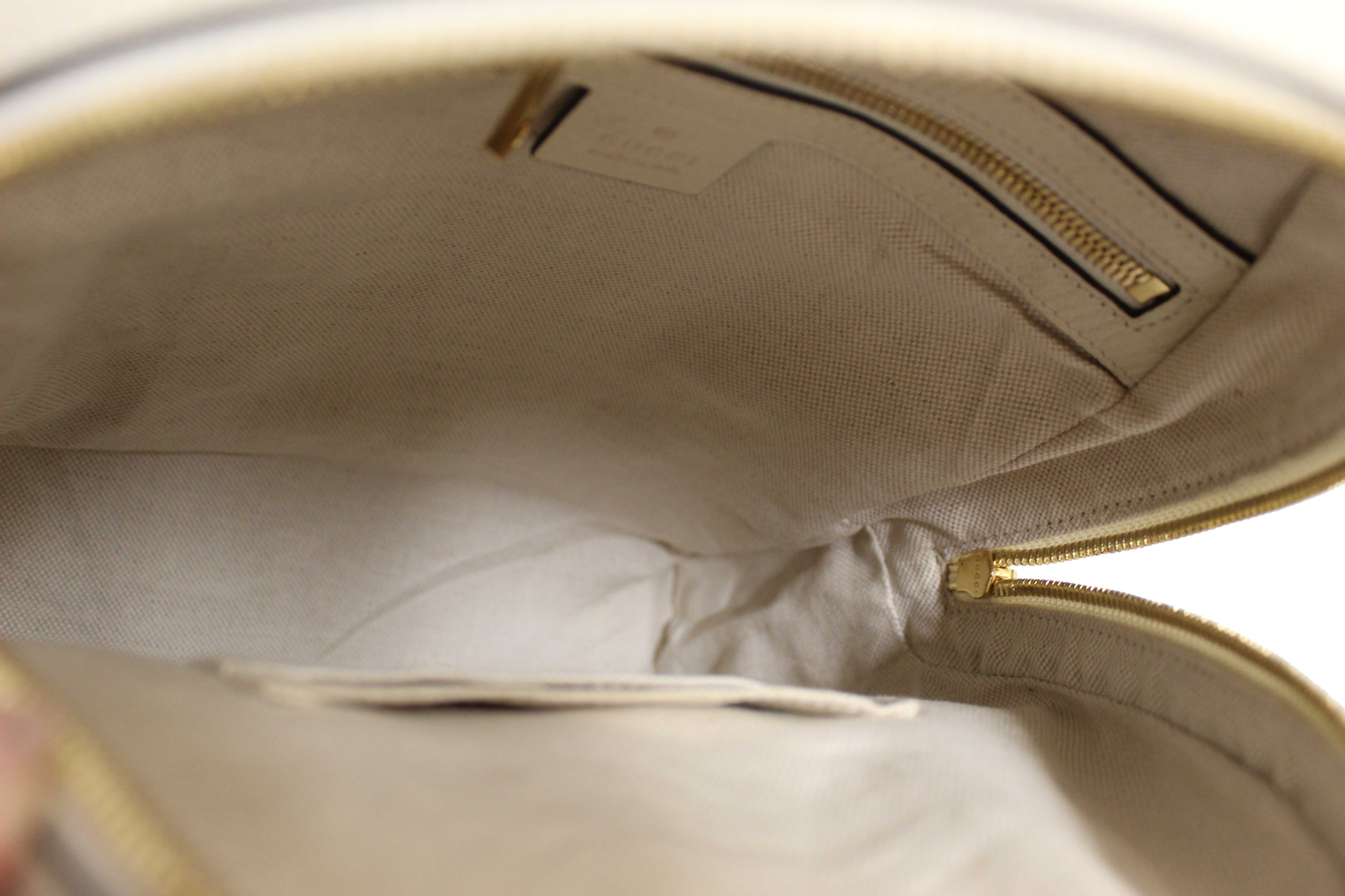 Authentic Gucci White Ophidia GG Supreme Flora Day Backpack