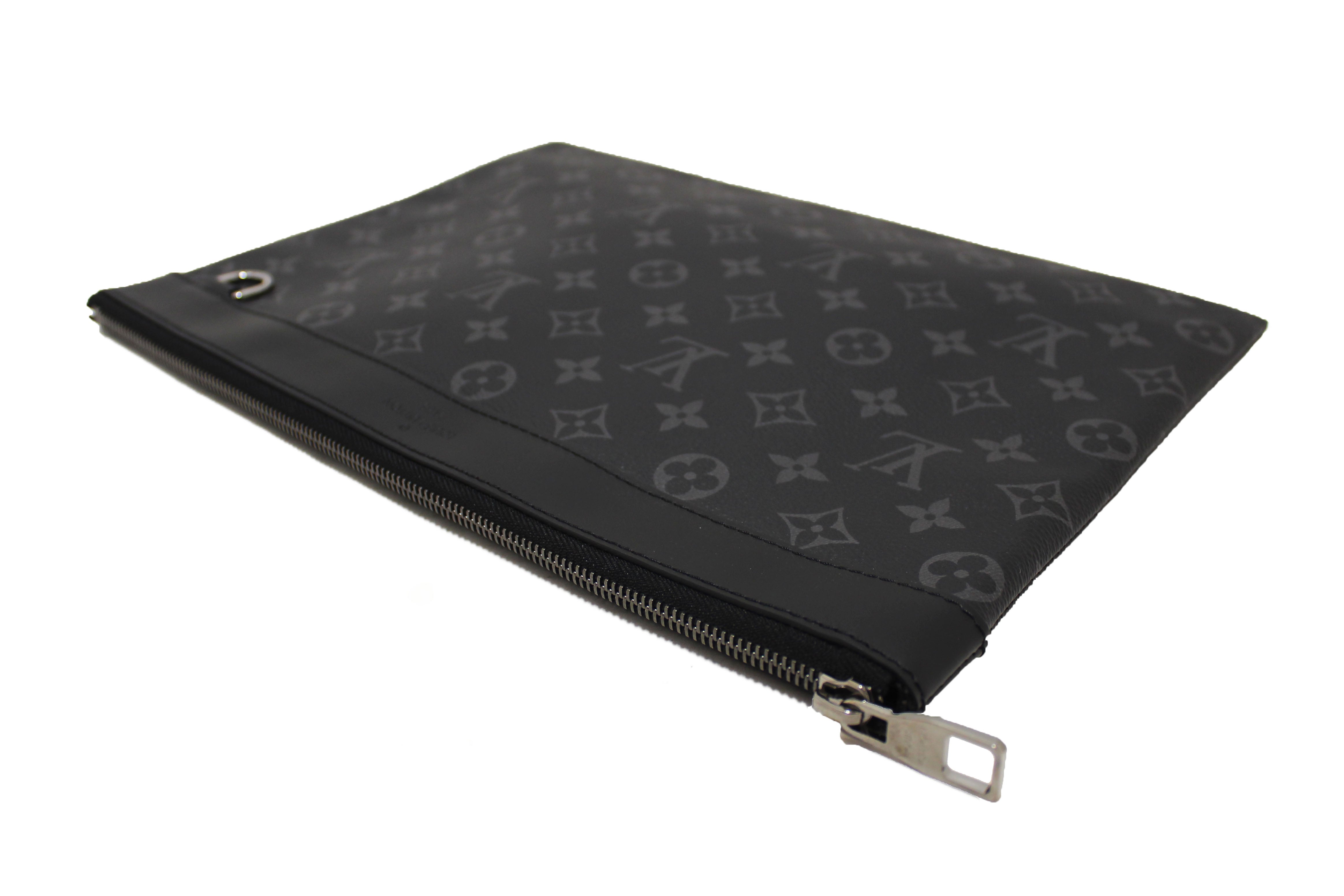 Authentic Louis Vuitton Monogram Eclipse Discovery Pochette GM Clutch Bag