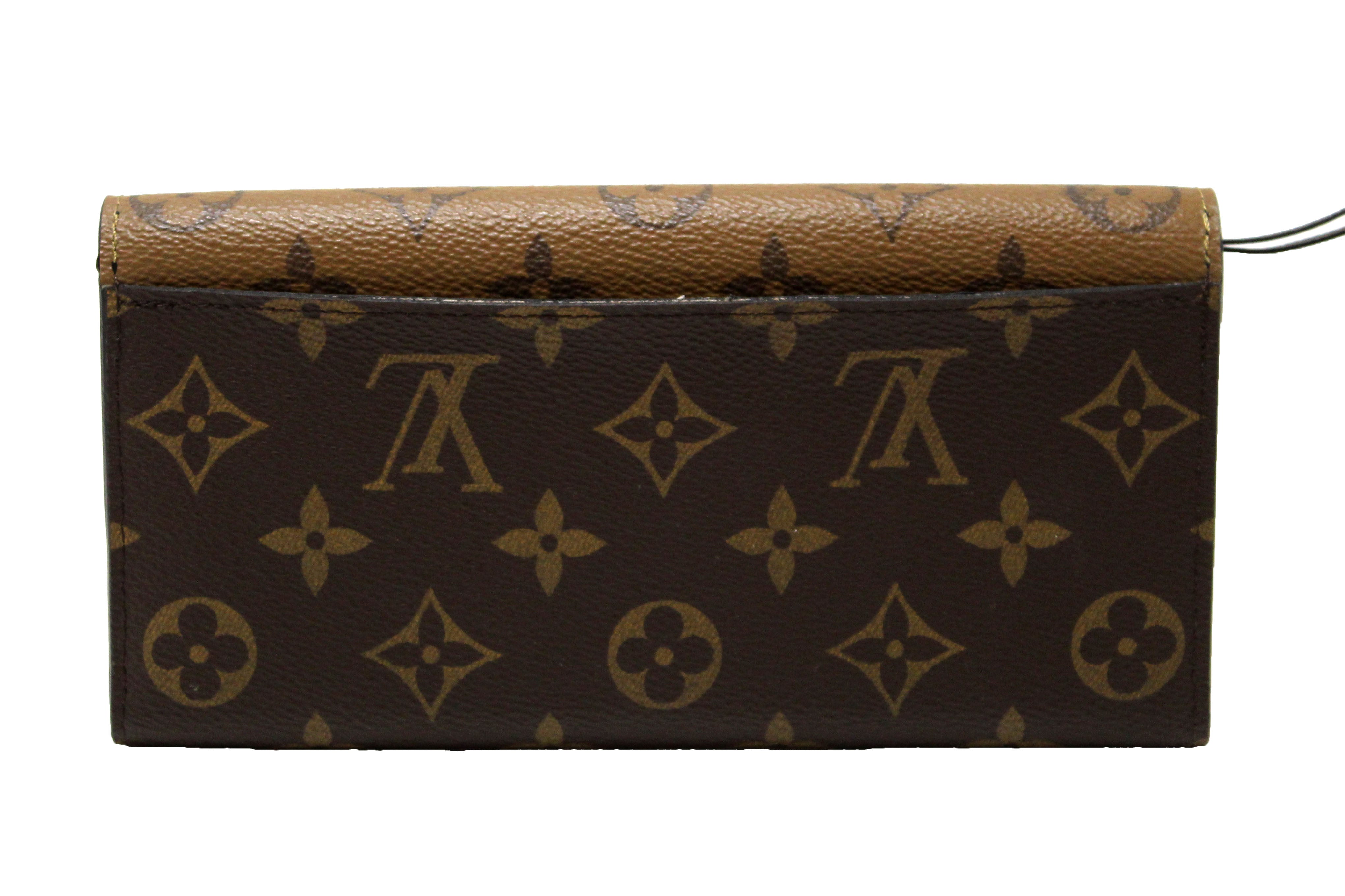 Authentic Louis Vuitton Classic Monogram and Monogram Reverse Canvas Emilie Wallet