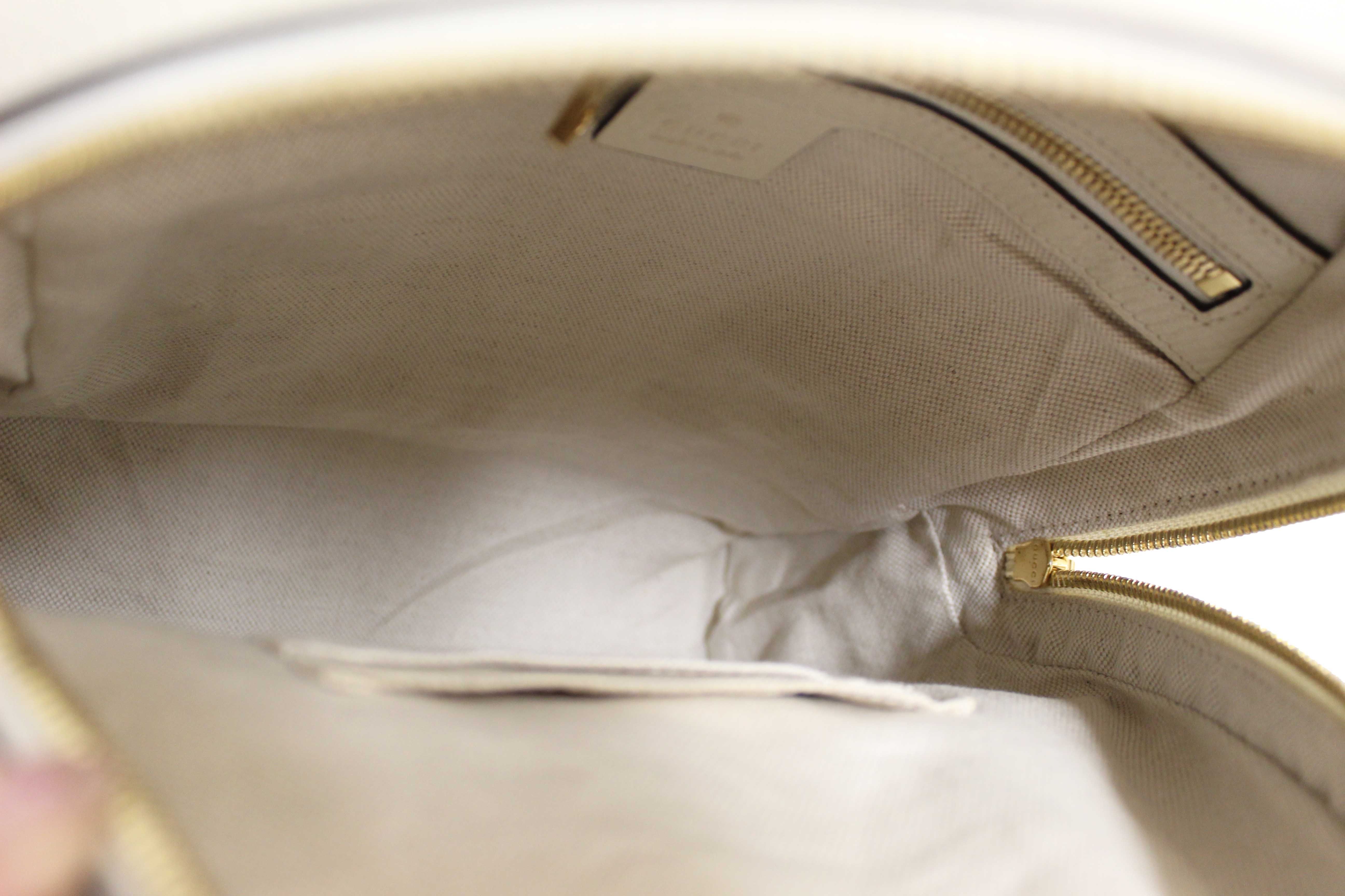 Authentic Gucci White Ophidia GG Supreme Flora Day Backpack