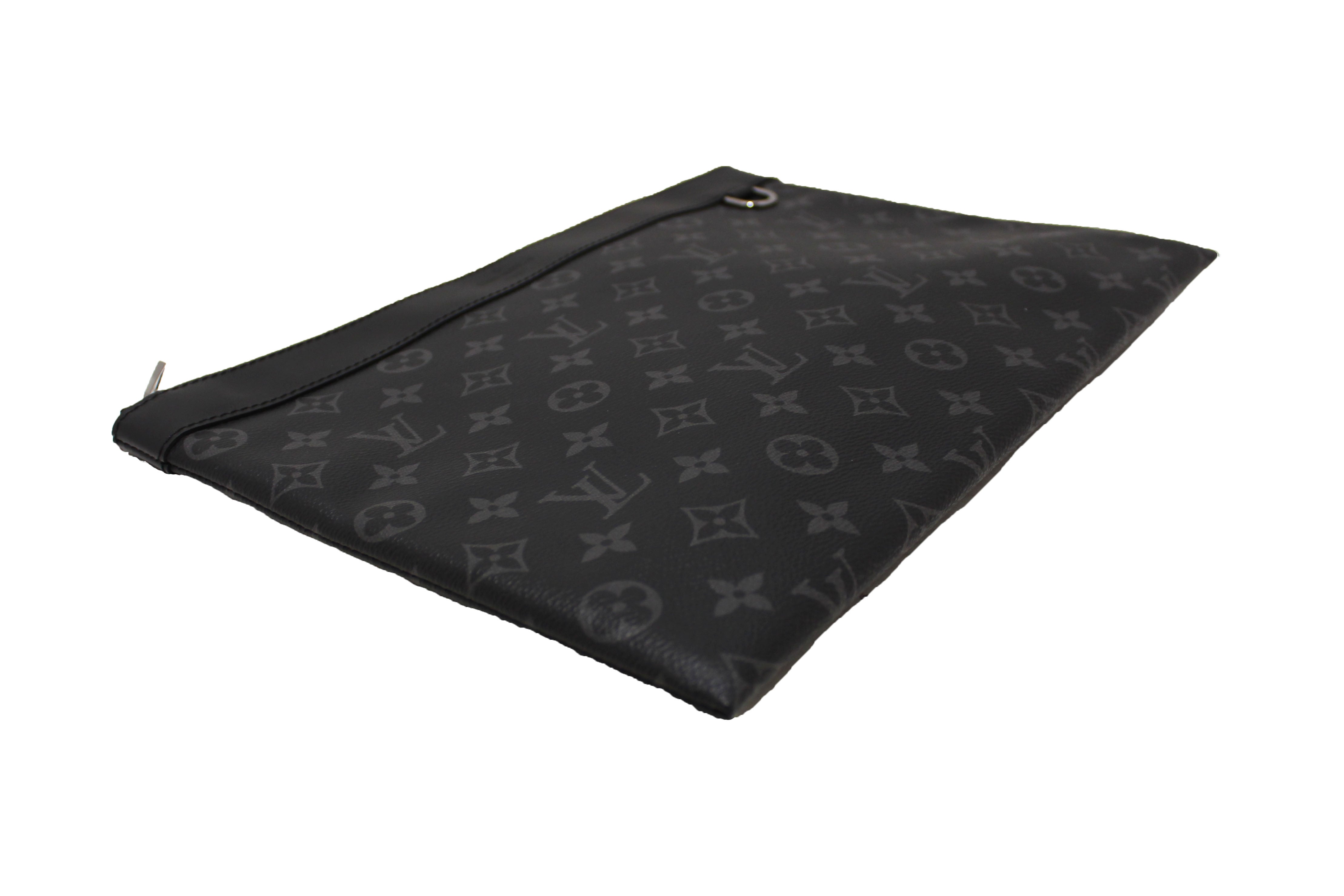 Authentic Louis Vuitton Monogram Eclipse Discovery Pochette GM Clutch Bag