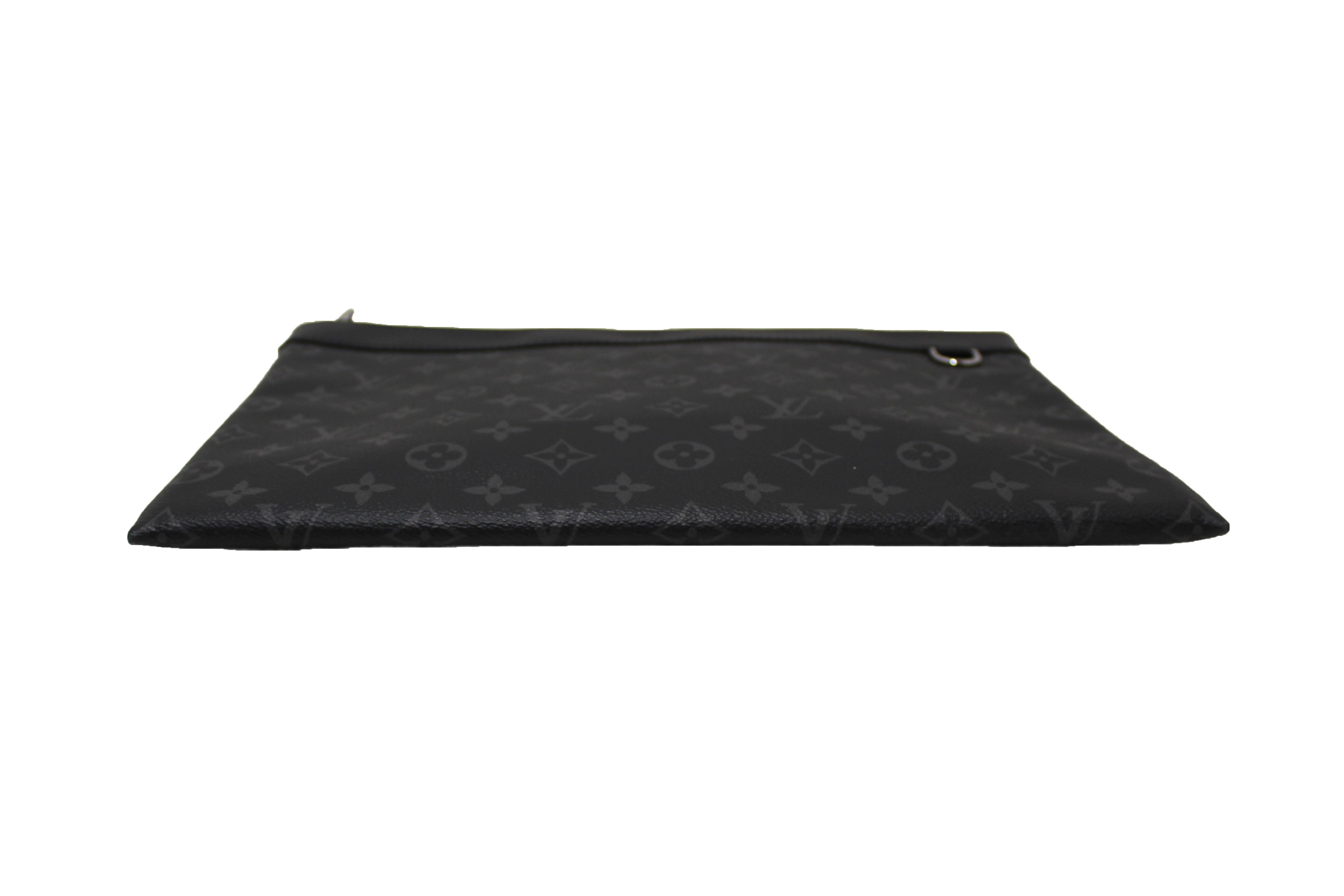 Authentic Louis Vuitton Monogram Eclipse Discovery Pochette GM Clutch Bag