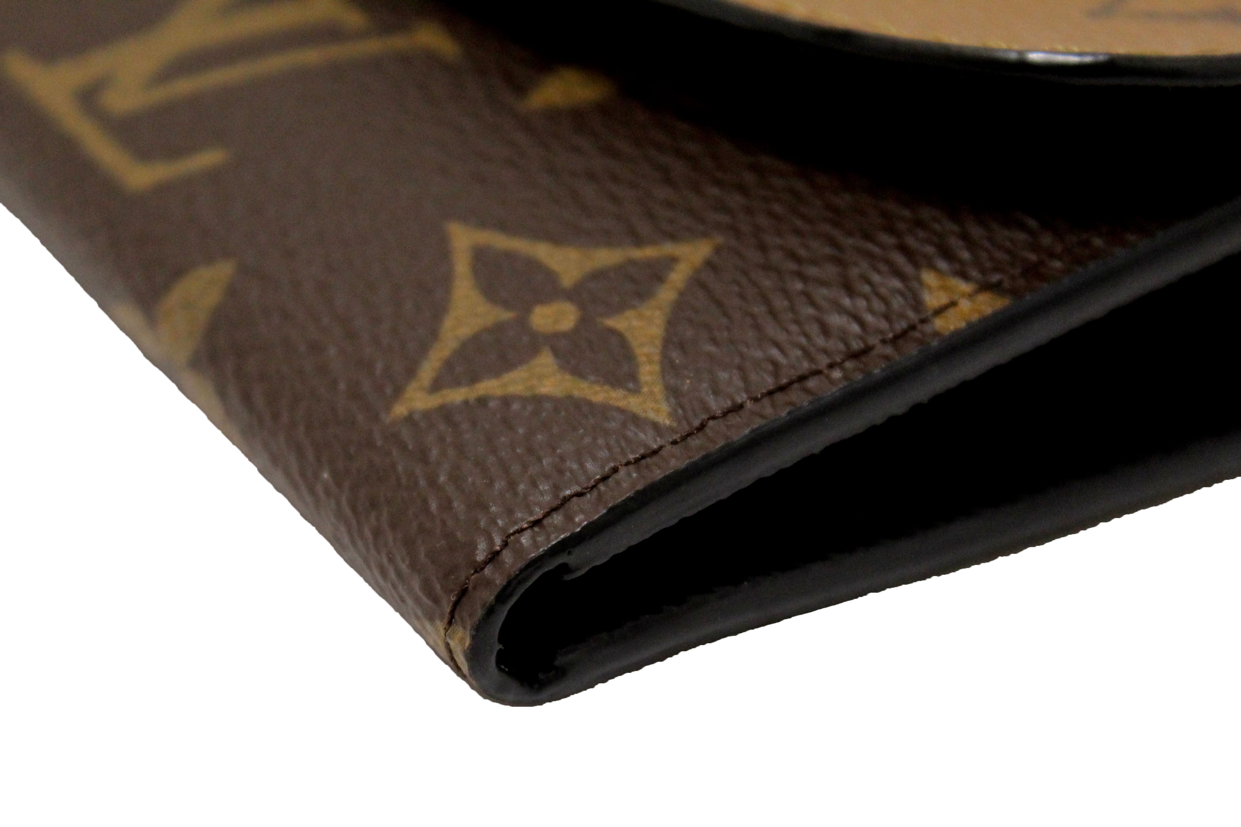 Authentic Louis Vuitton Classic Monogram and Monogram Reverse Canvas Emilie Wallet