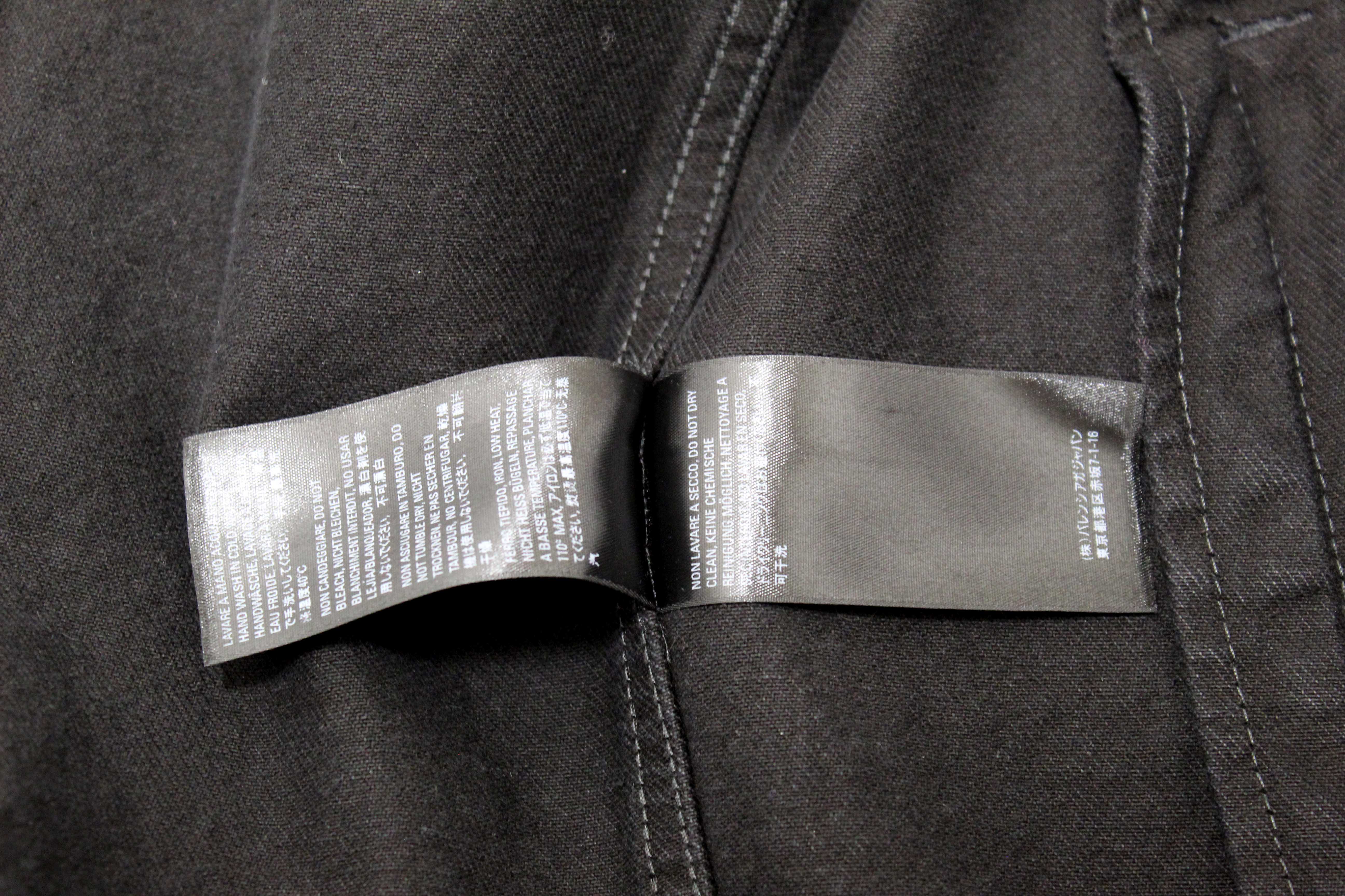 Authentic Balenciaga Black Rhinestone Logo Denim Jacket size 34