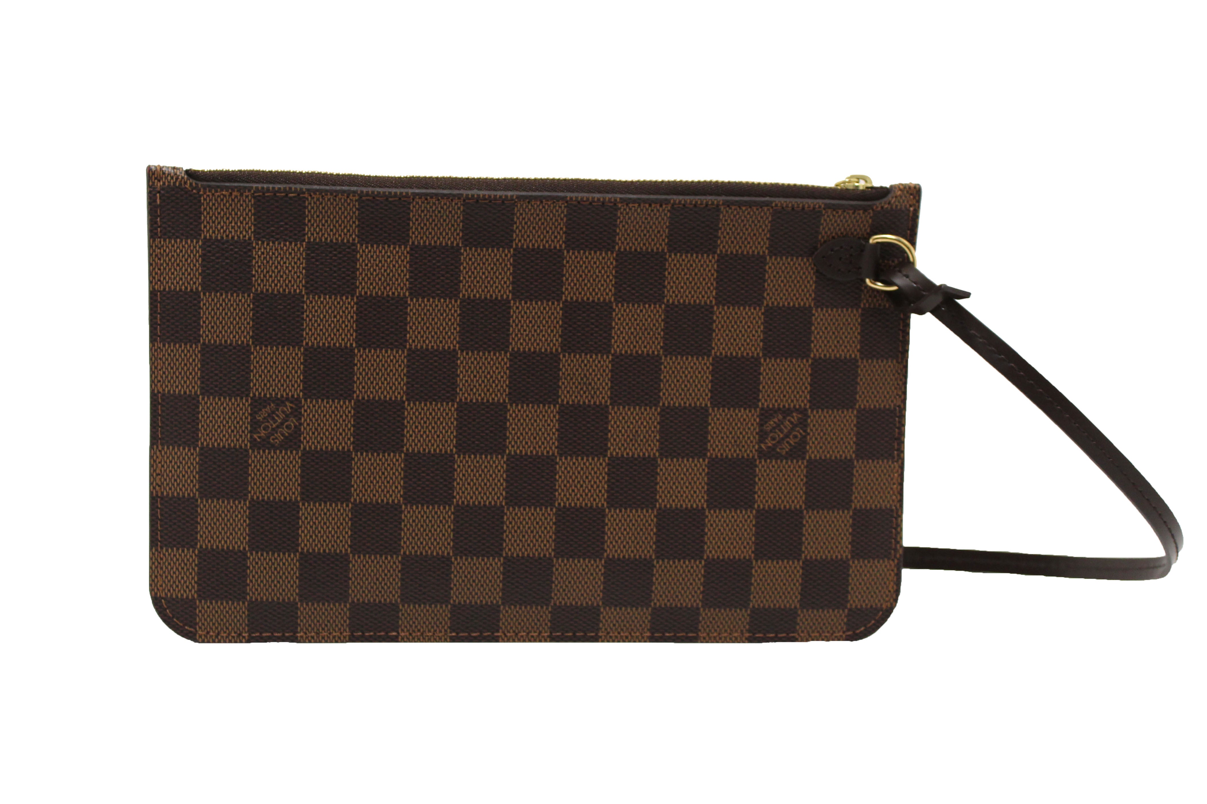 Authentic Louis Vuitton Damier Ebene Neverfull Pouch Pochette