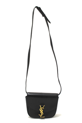 Authentic Saint Laurent Black Calfskin Leather Kaia Small Satchel Shoulder Bag