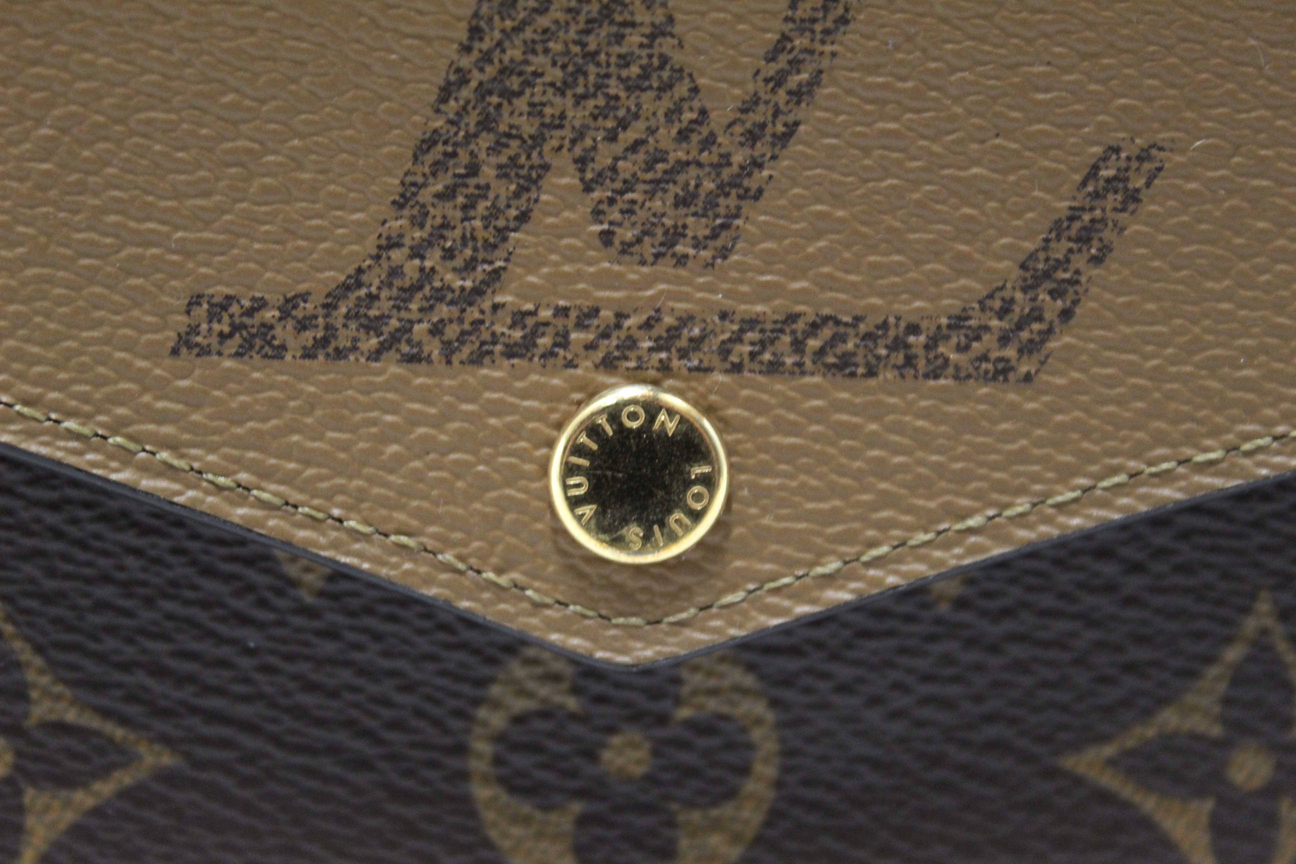 Authentic Louis Vuitton Classic Monogram and Monogram Reverse Giant Canvas Sarah Wallet