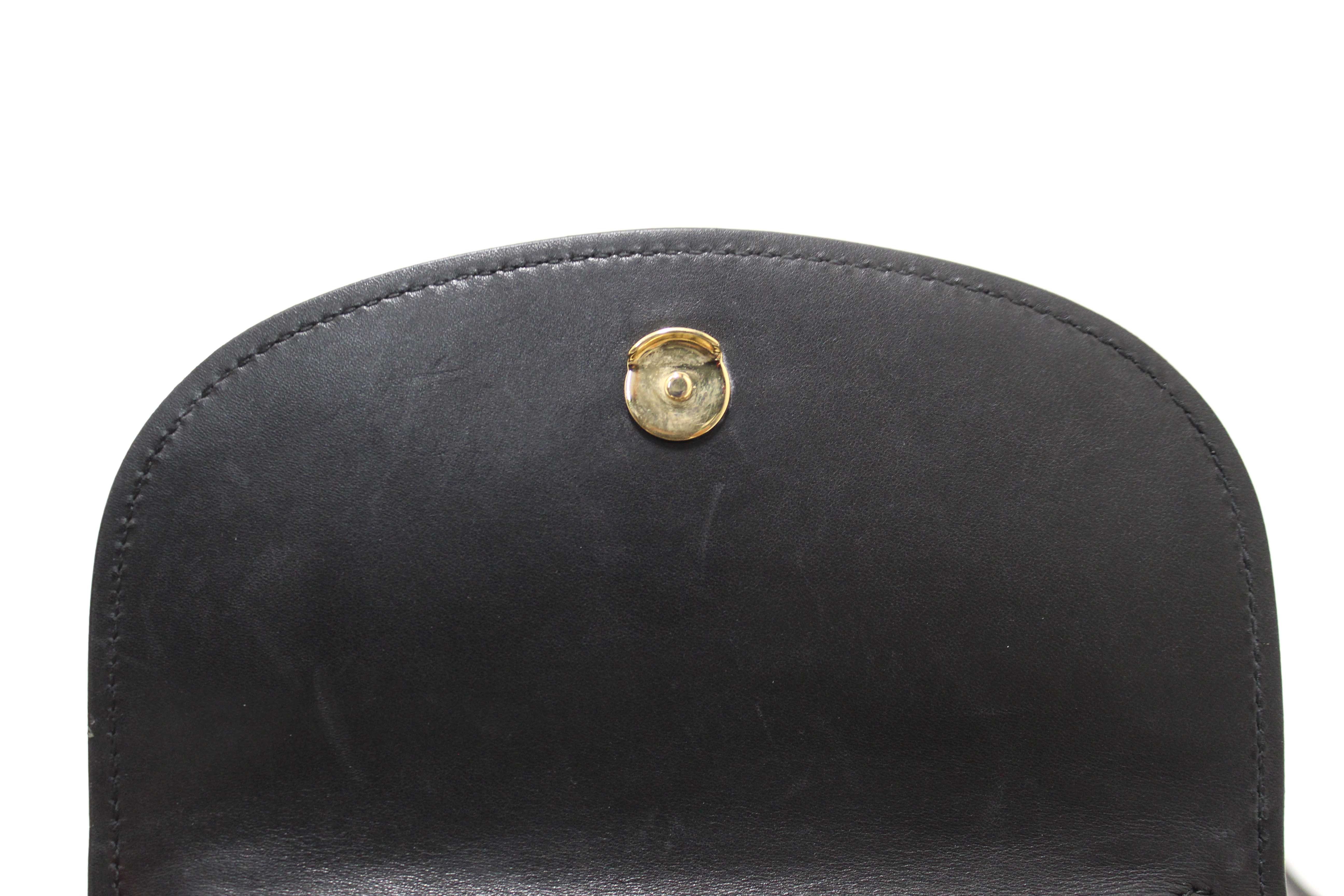 Authentic Saint Laurent Black Calfskin Leather Kaia Small Satchel Shoulder Bag