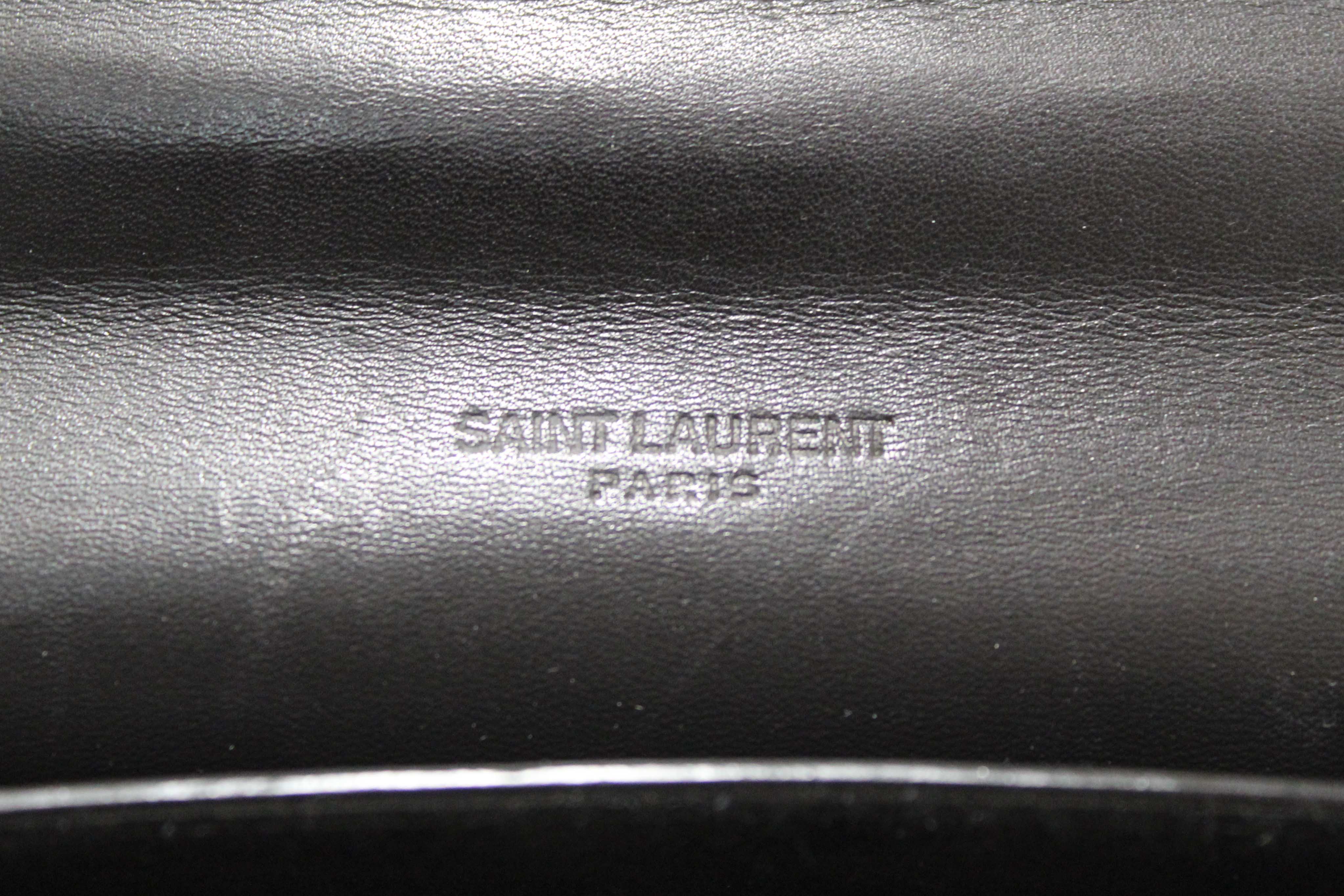 Authentic Saint Laurent Black Calfskin Leather Kaia Small Satchel Shoulder Bag