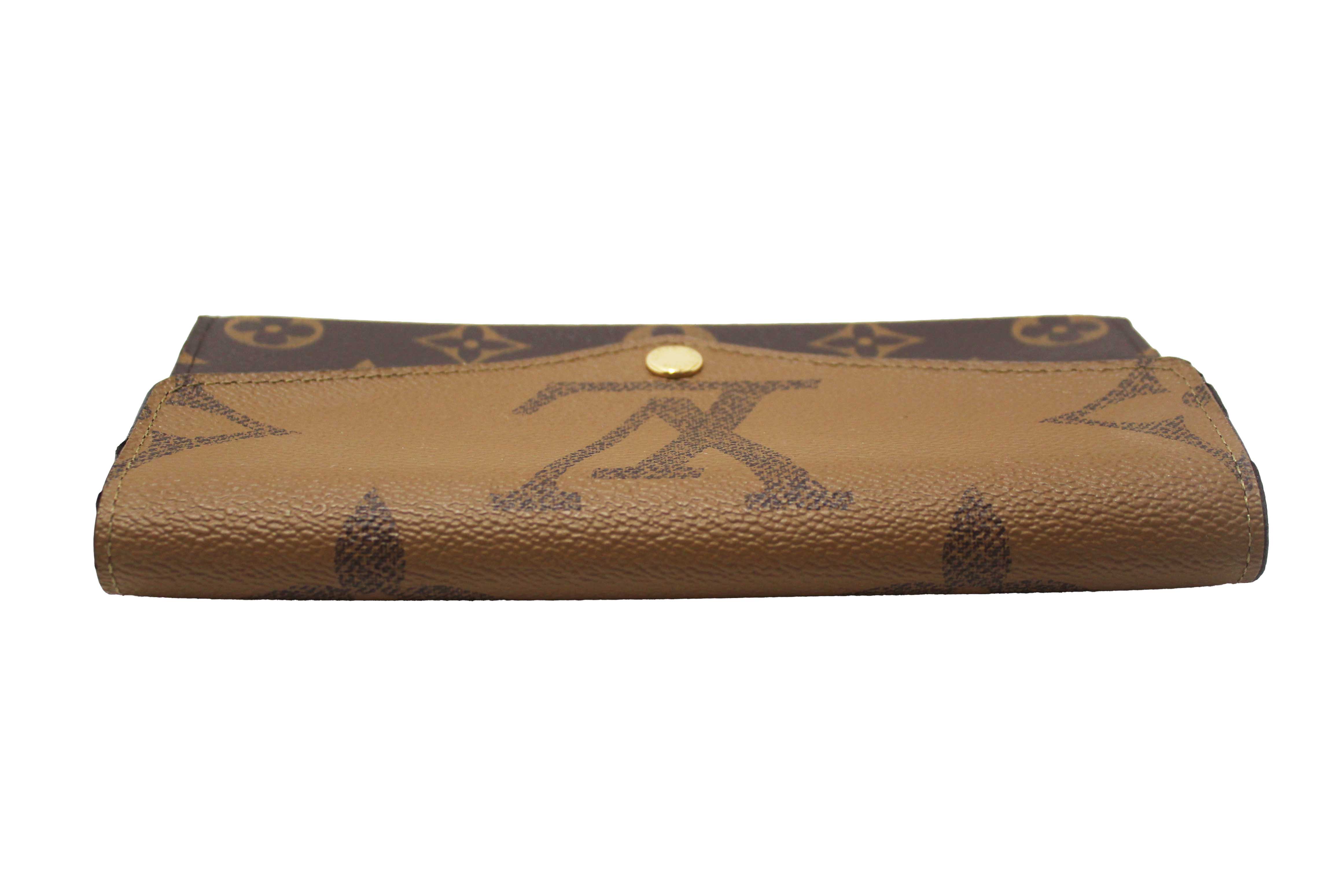 Authentic Louis Vuitton Classic Monogram and Monogram Reverse Giant Canvas Sarah Wallet