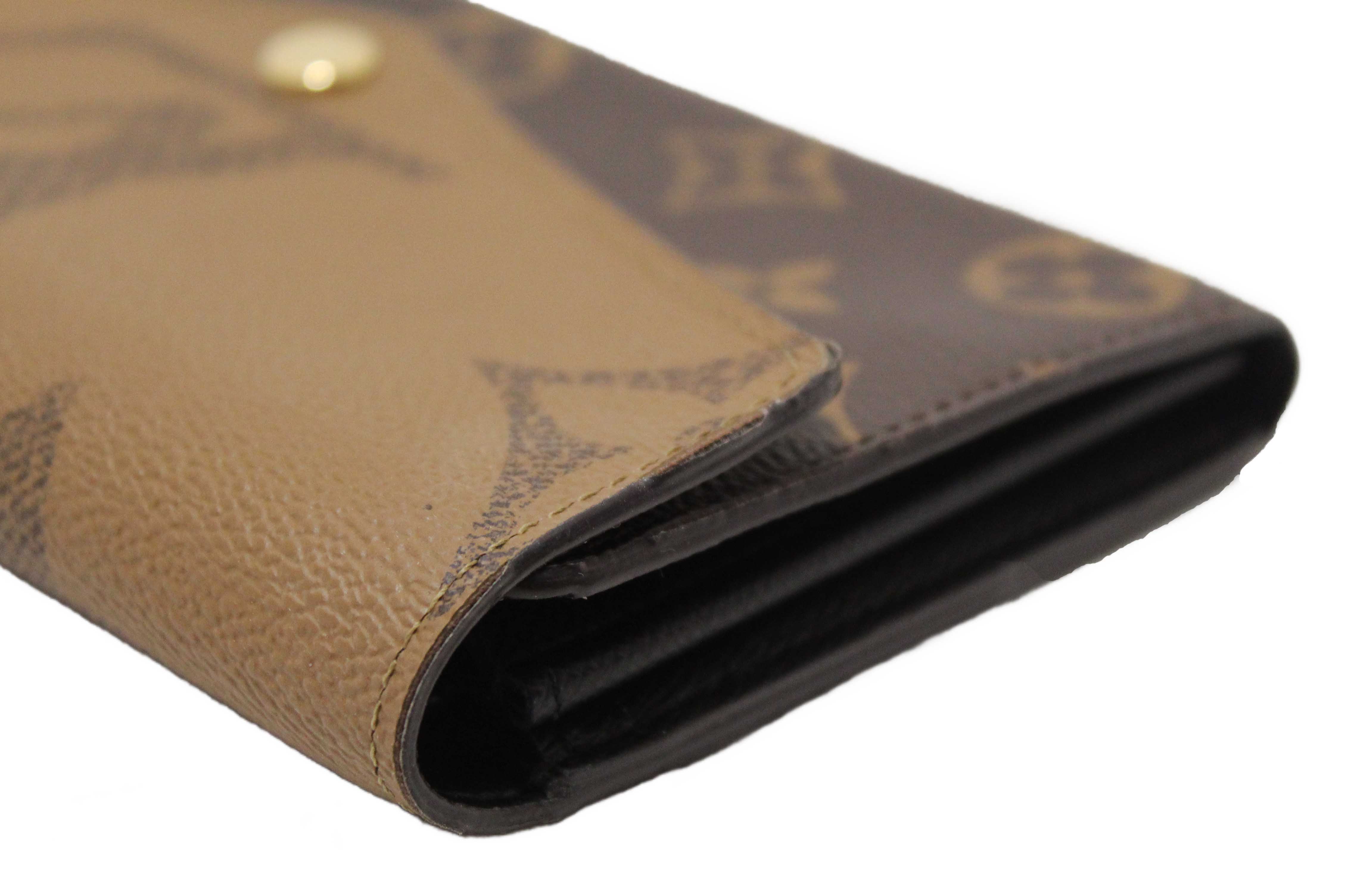 Authentic Louis Vuitton Classic Monogram and Monogram Reverse Giant Canvas Sarah Wallet