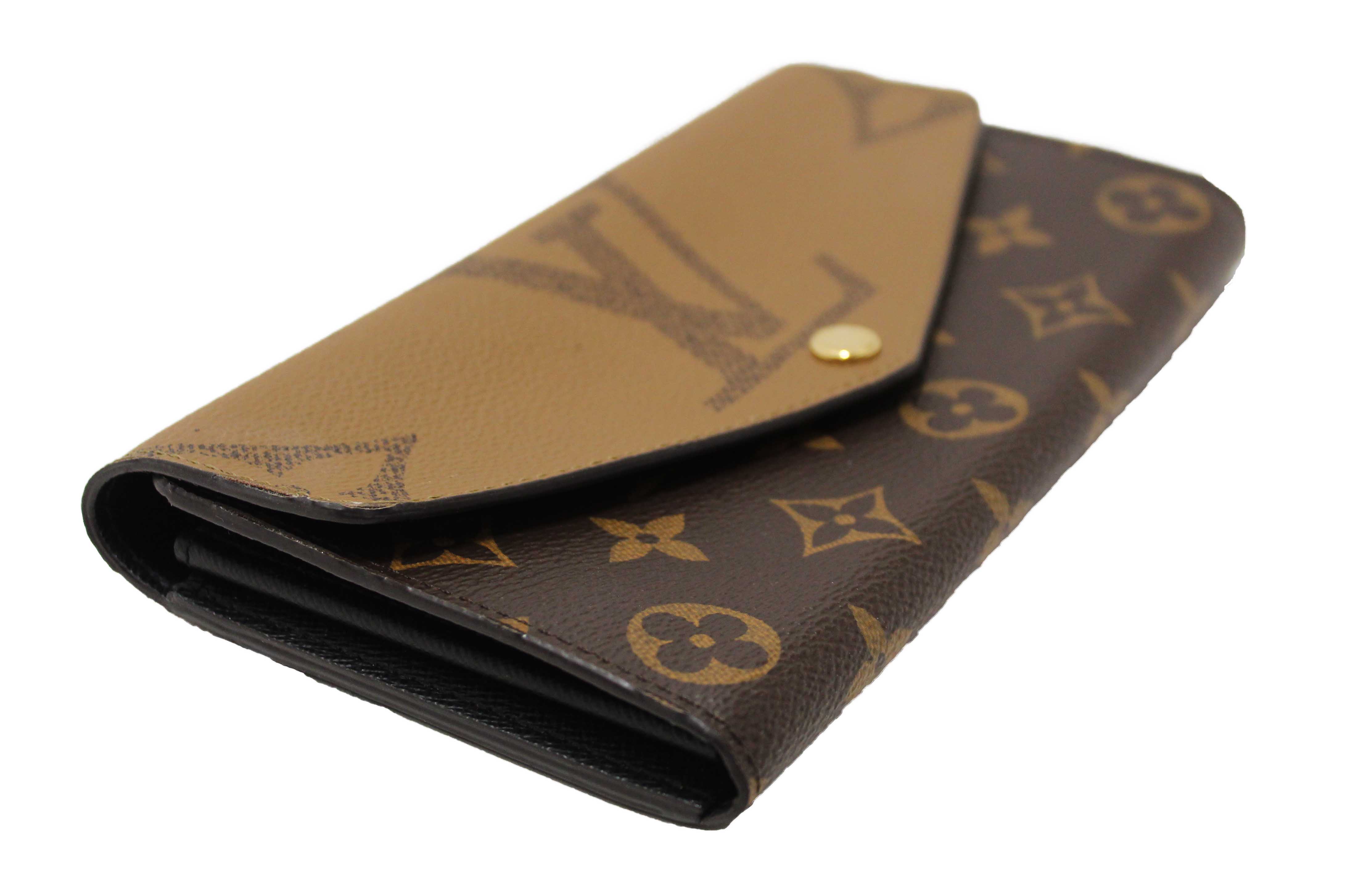 Authentic Louis Vuitton Classic Monogram and Monogram Reverse Giant Canvas Sarah Wallet