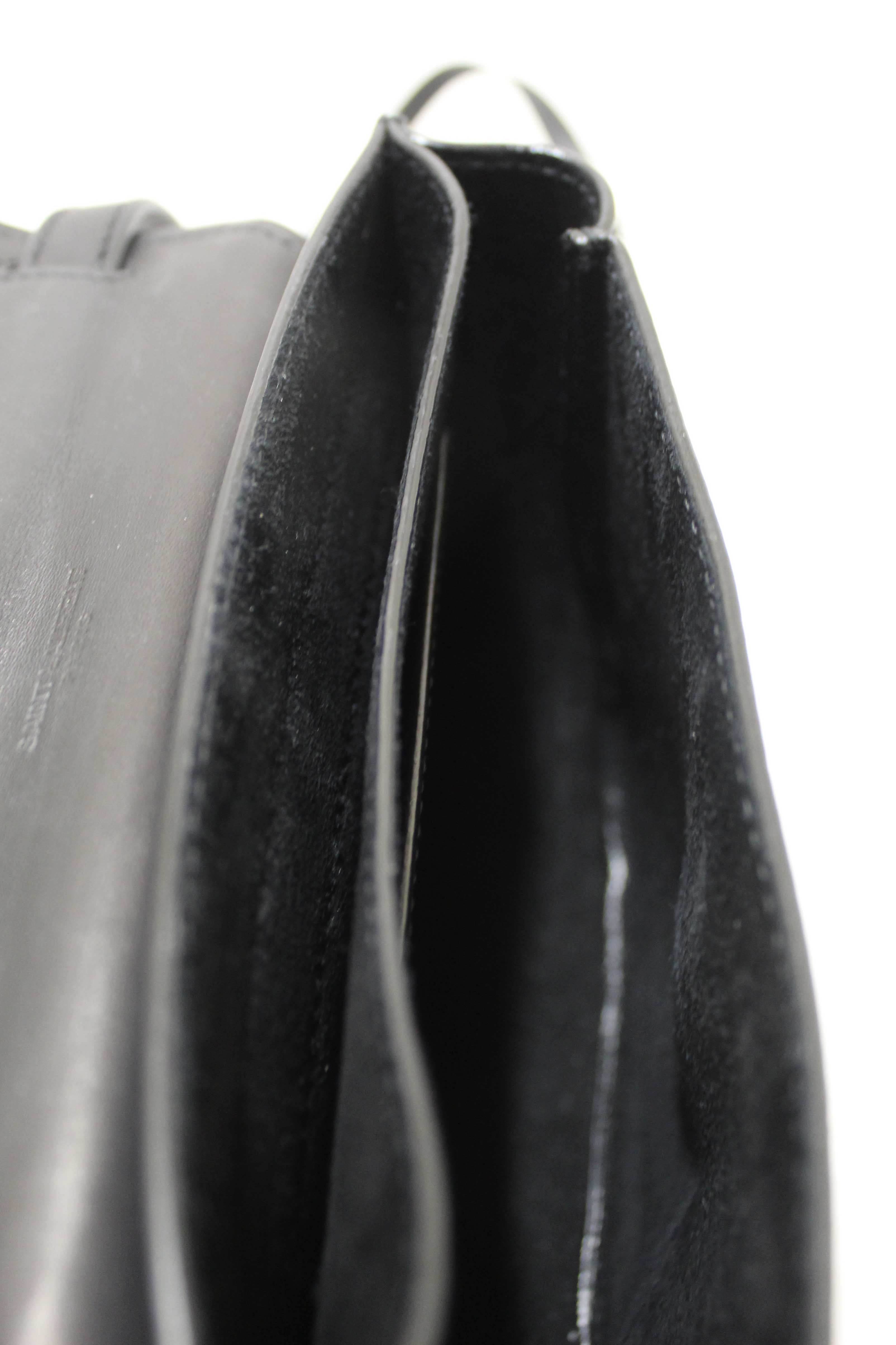 Authentic Saint Laurent Black Calfskin Leather Kaia Small Satchel Shoulder Bag