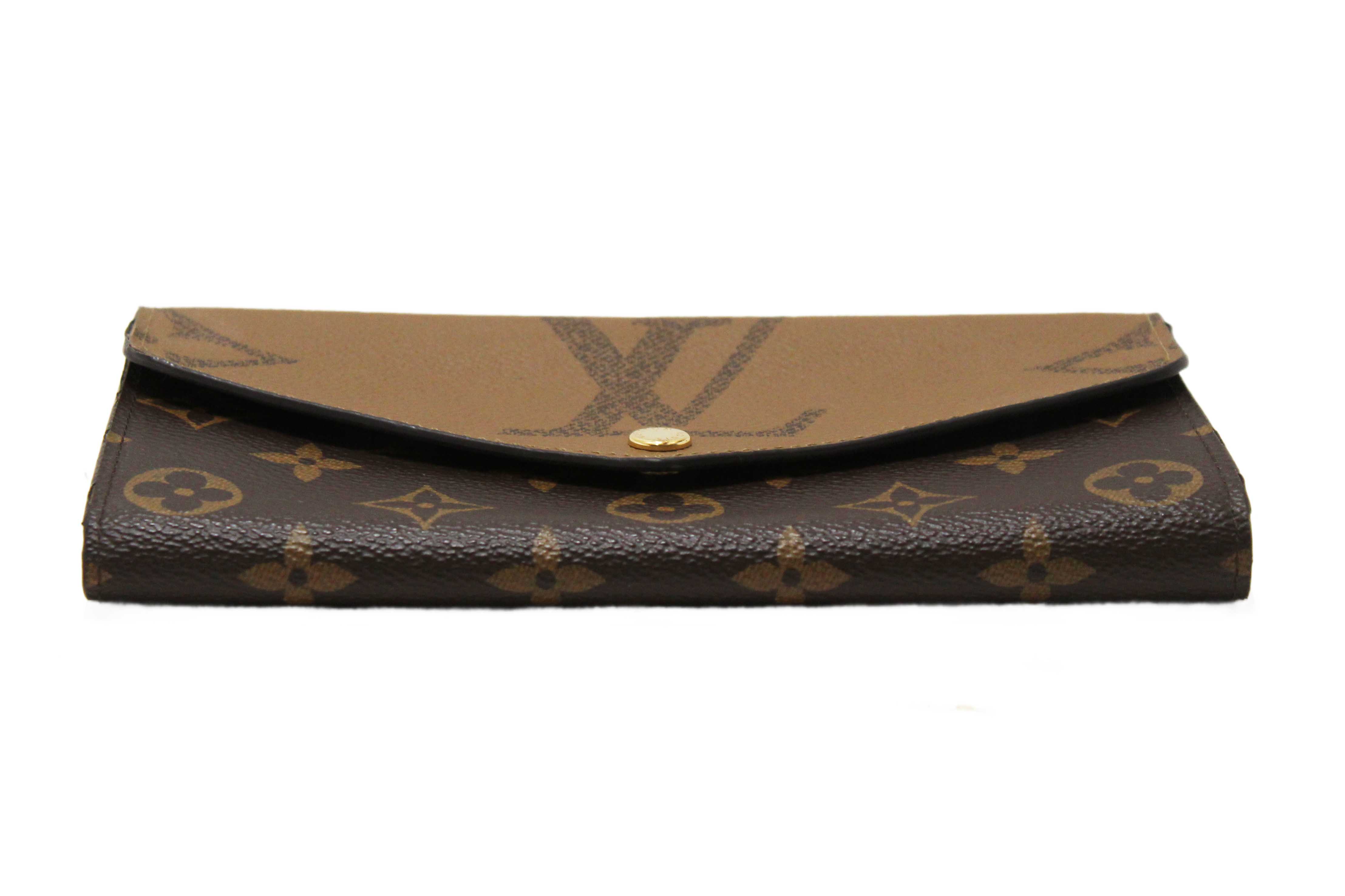 Authentic Louis Vuitton Classic Monogram and Monogram Reverse Giant Canvas Sarah Wallet