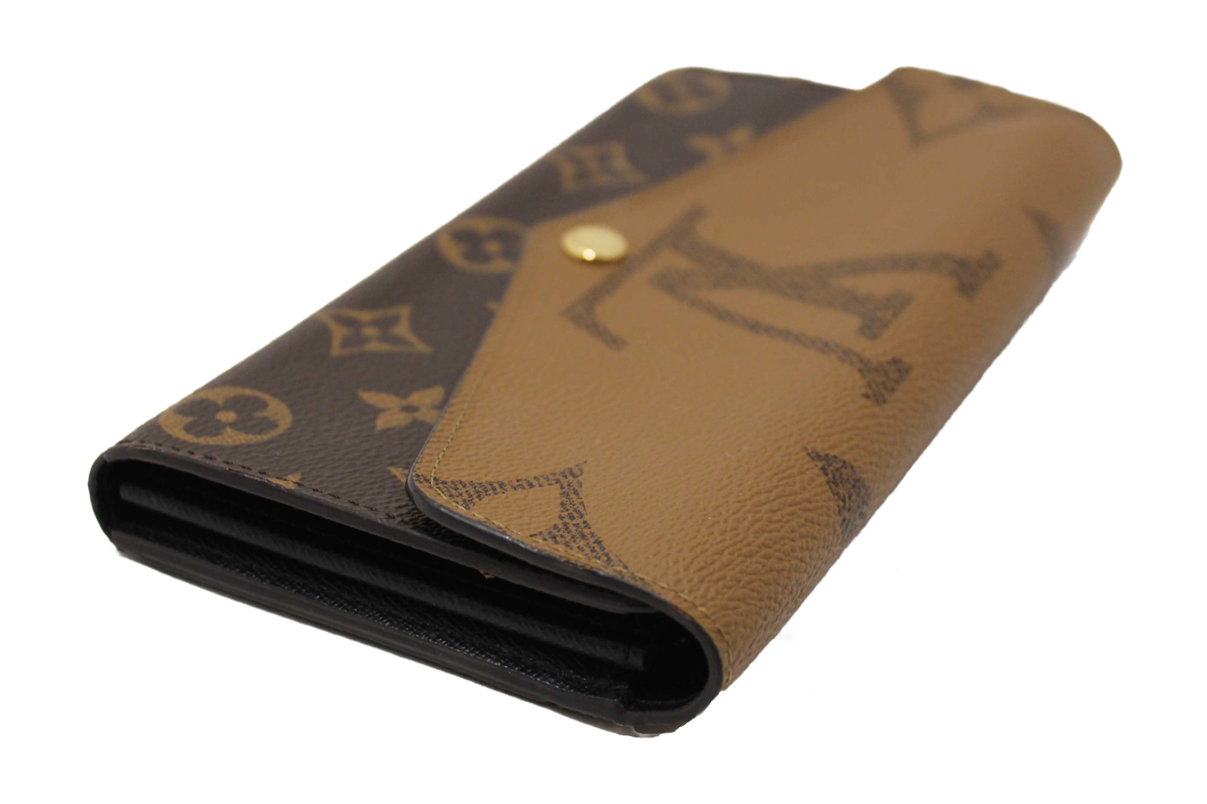 Authentic Louis Vuitton Classic Monogram and Monogram Reverse Giant Canvas Sarah Wallet