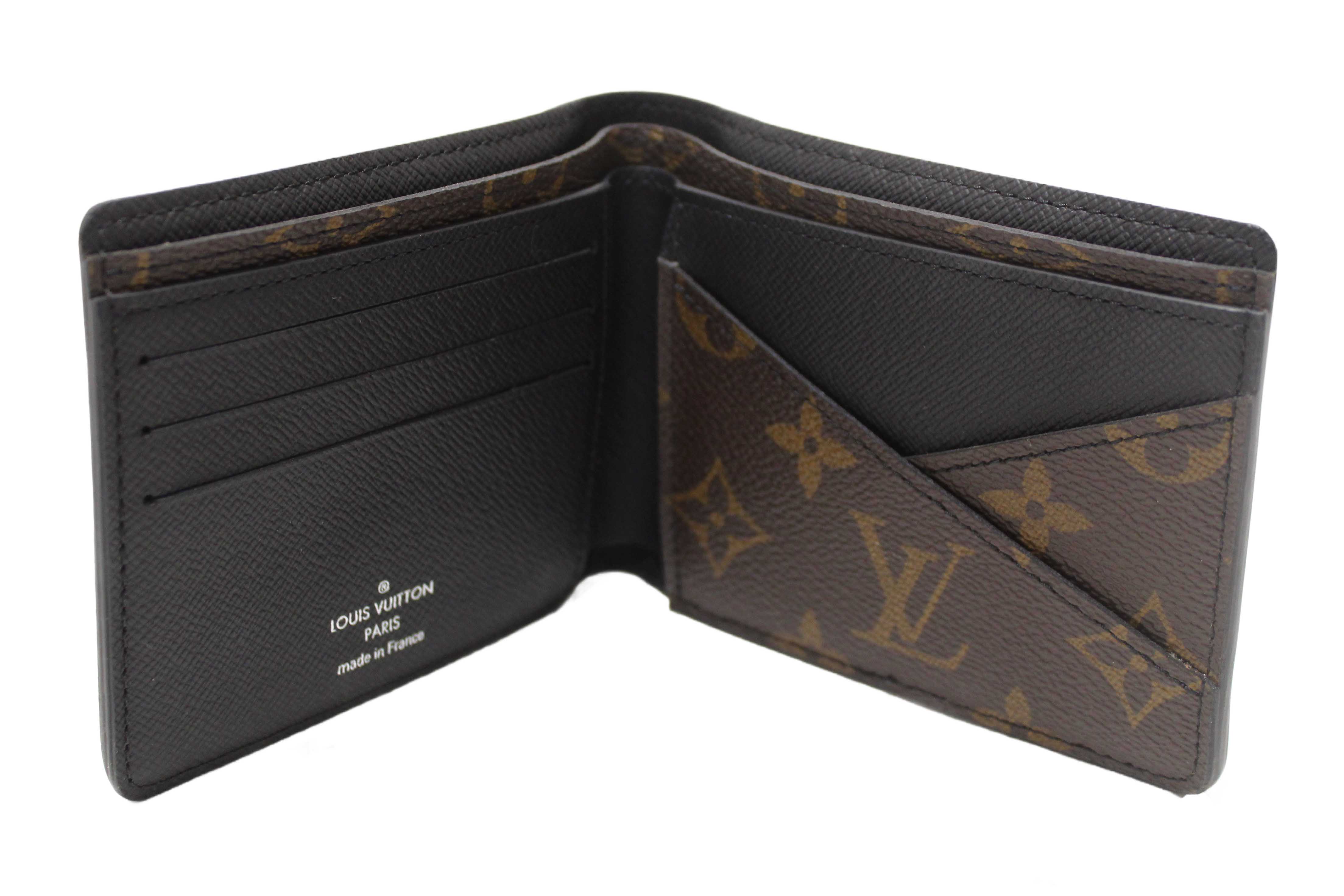 Authentic Louis Vuitton Monogram Macassar Canvas Men's Multiple Wallet