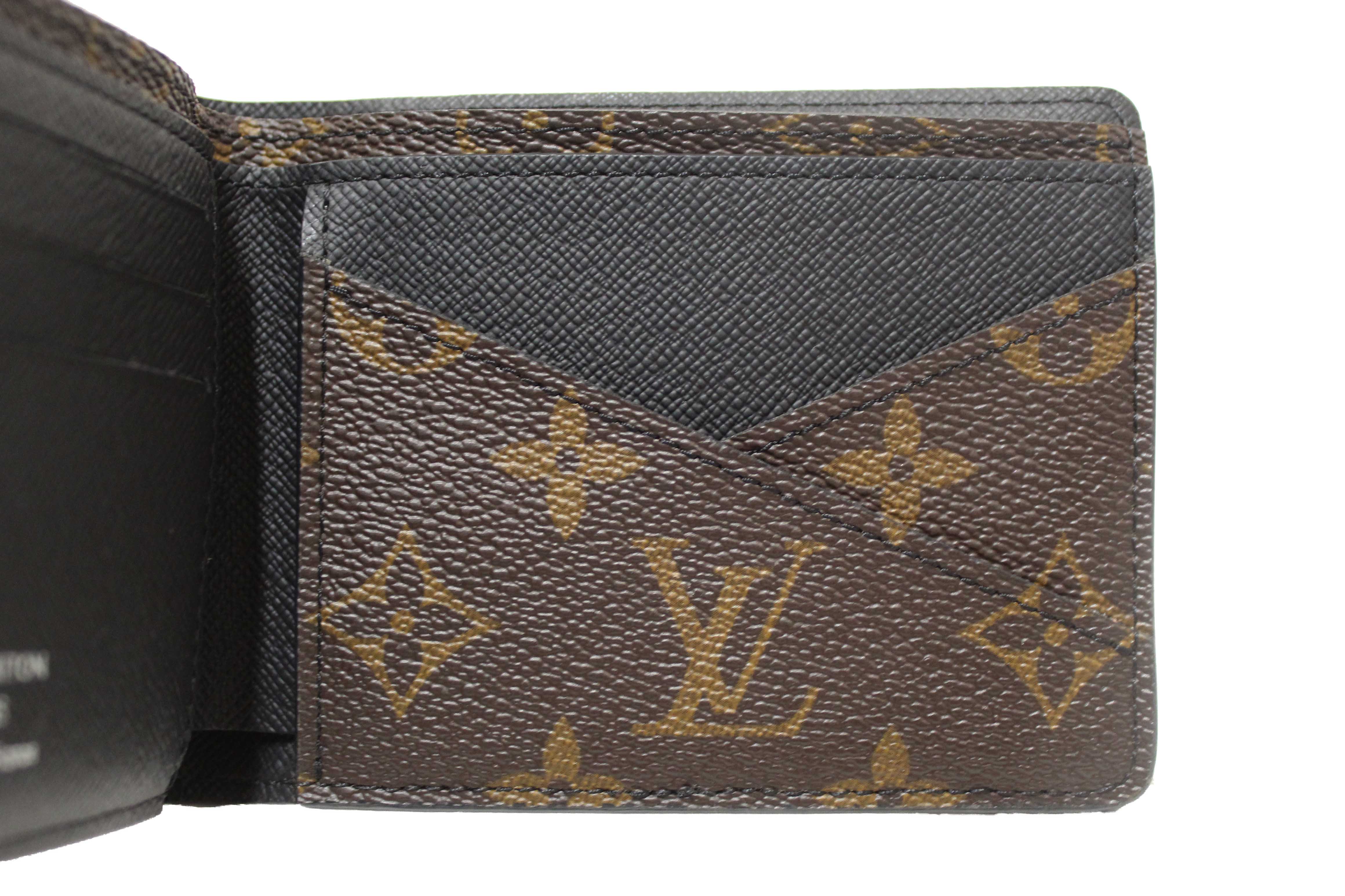 Authentic Louis Vuitton Monogram Macassar Canvas Men's Multiple Wallet