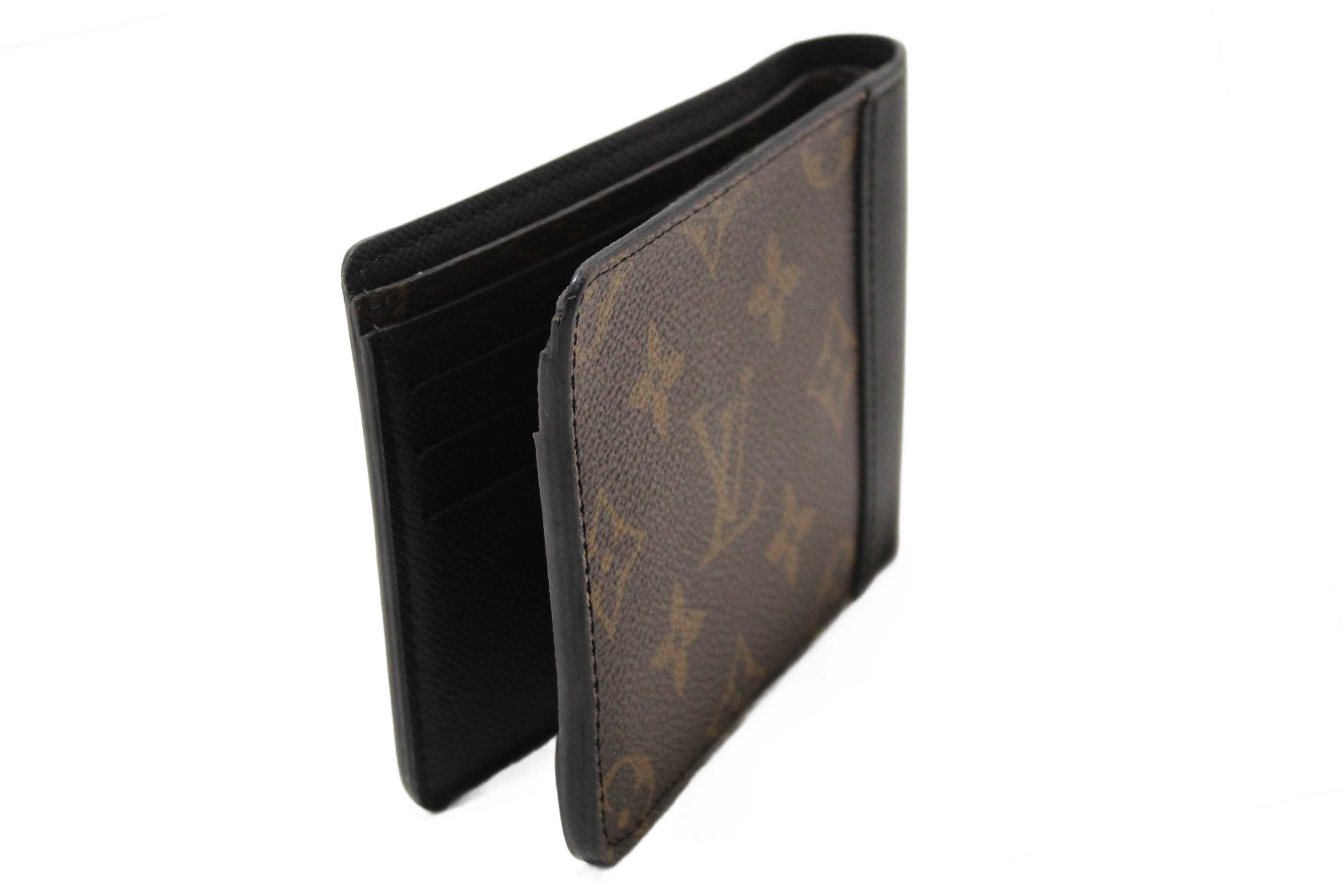 Authentic Louis Vuitton Monogram Macassar Canvas Men's Multiple Wallet