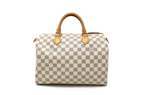 Authentic Louis Vuitton Damier Azur Canvas Speedy 30 Handbag