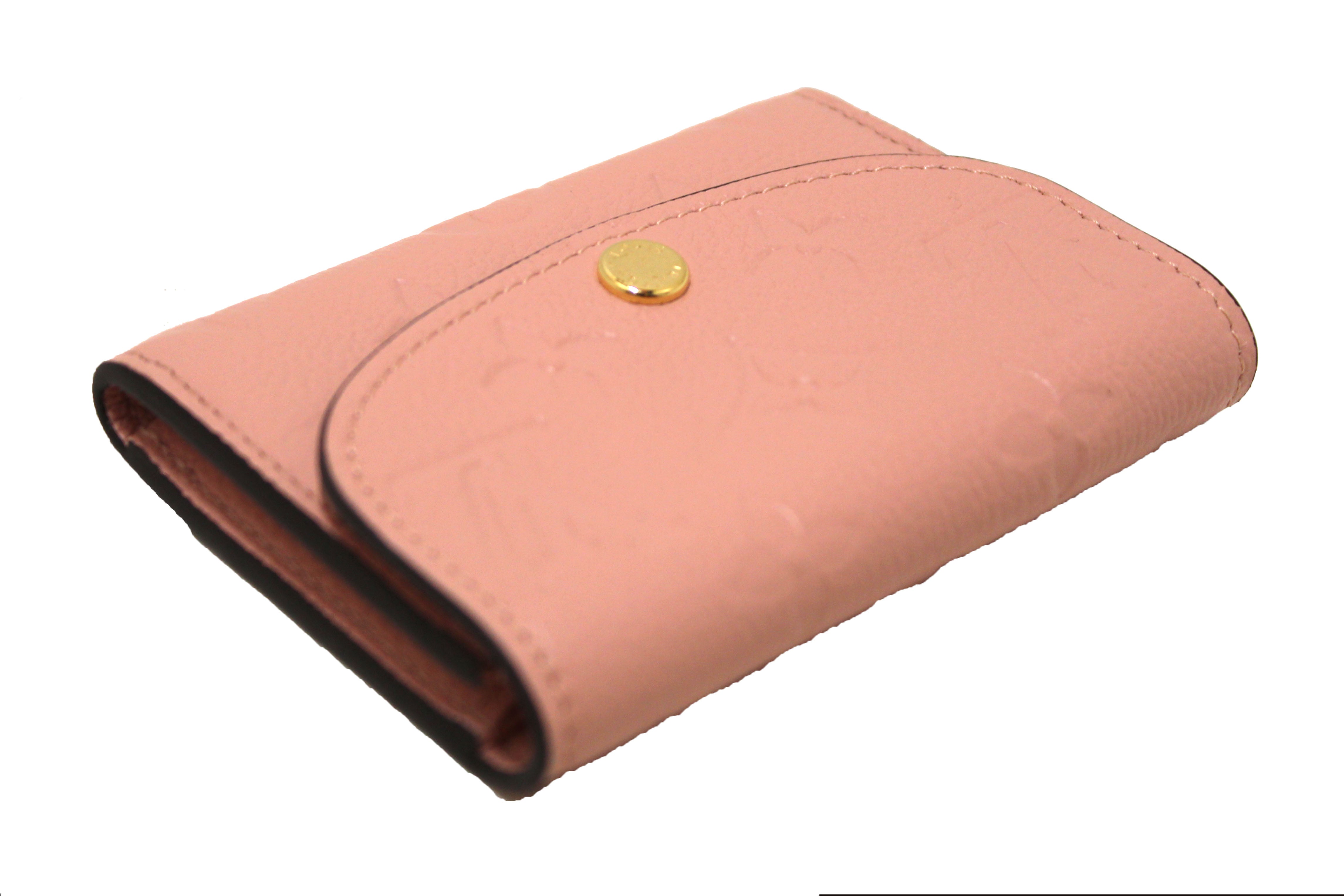 Authentic Louis Vuitton Pink Monogram Empreinte Leather Rosalie Coin Purse