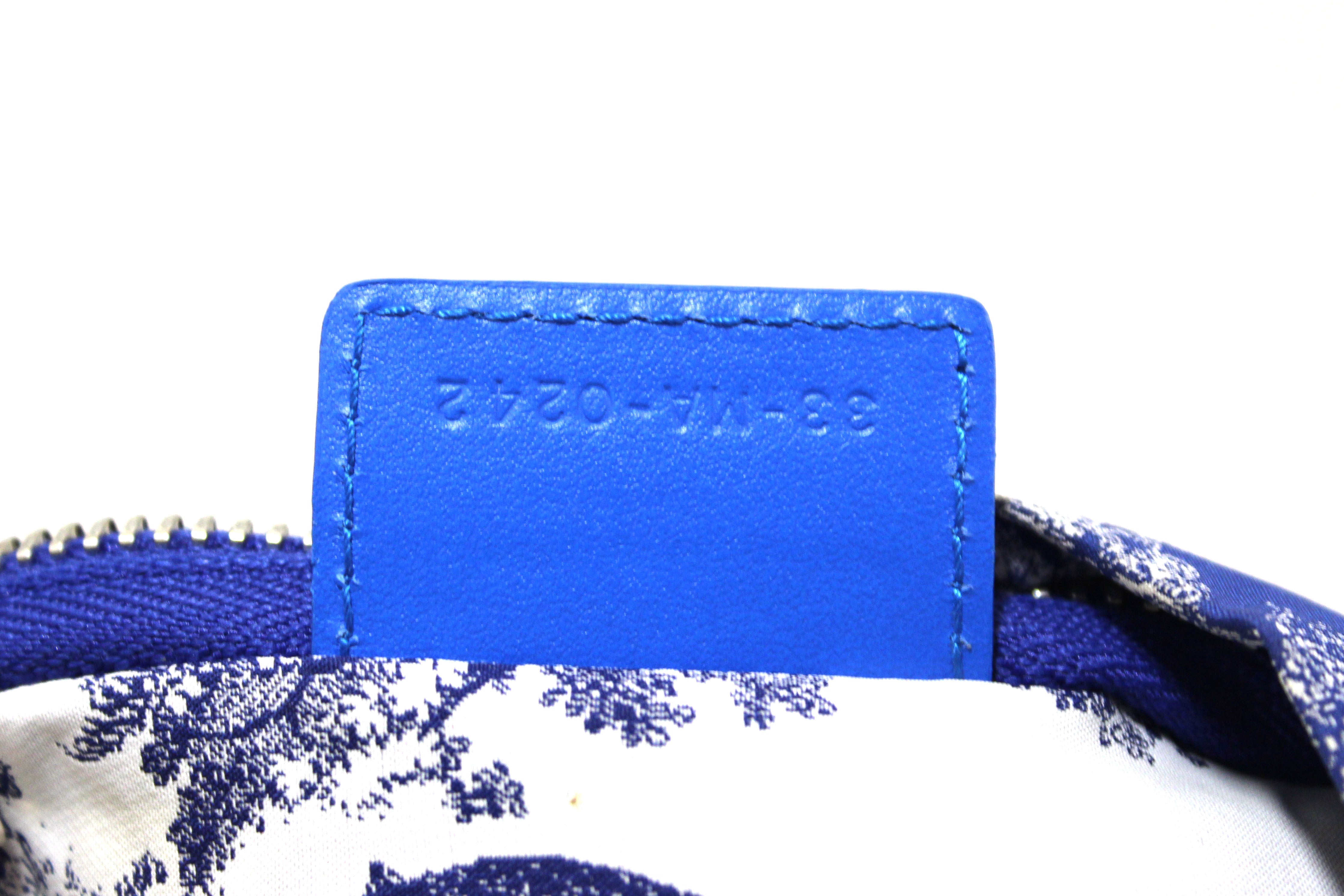 Authentic NEW Christian Dior Blue Toile de Jouy Reverse Technical Fabric DiorTravel Zipped Pouch