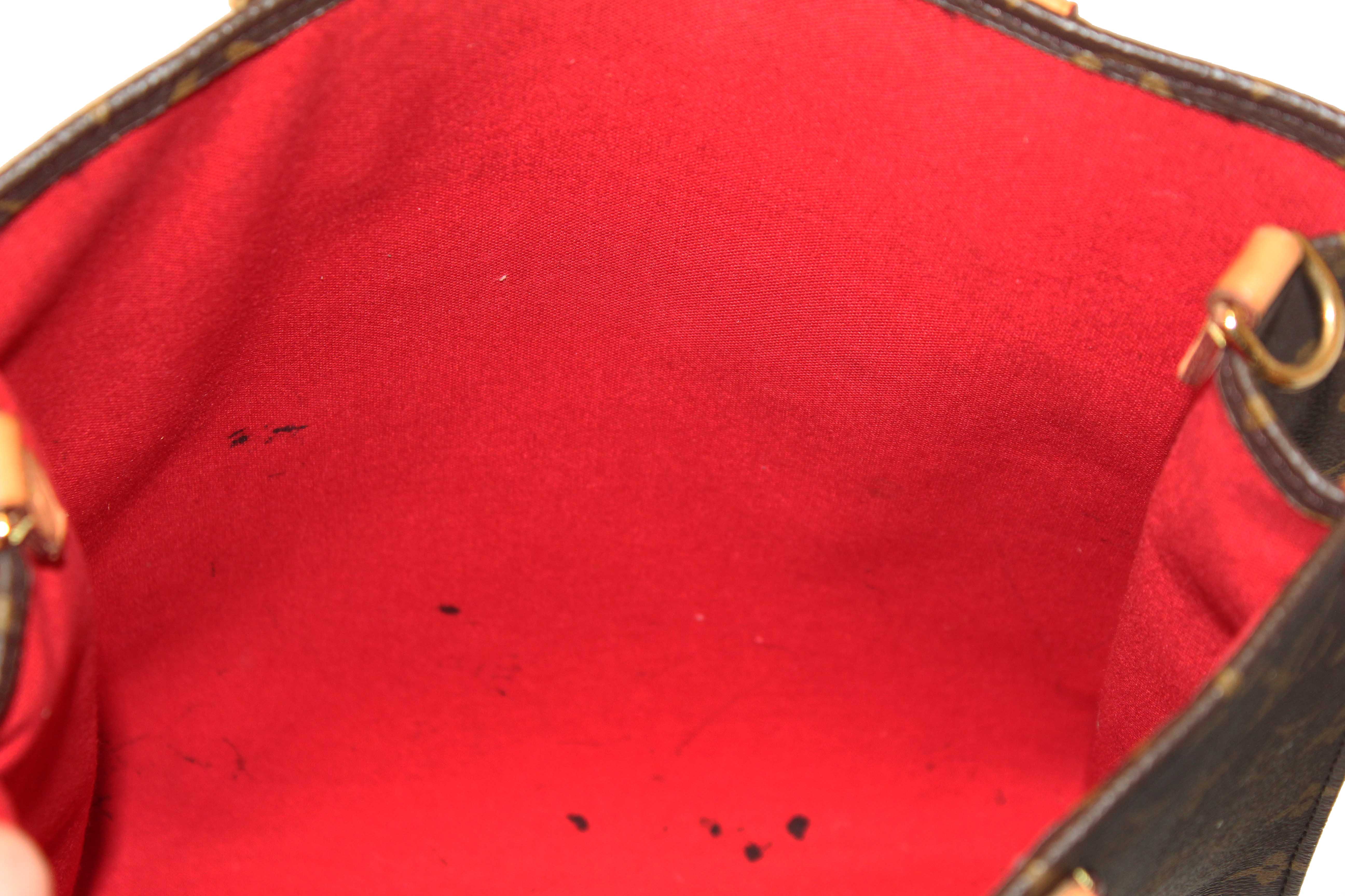 Authentic Louis Vuitton Classic Monogram Sac Plat PM Shoulder Tote