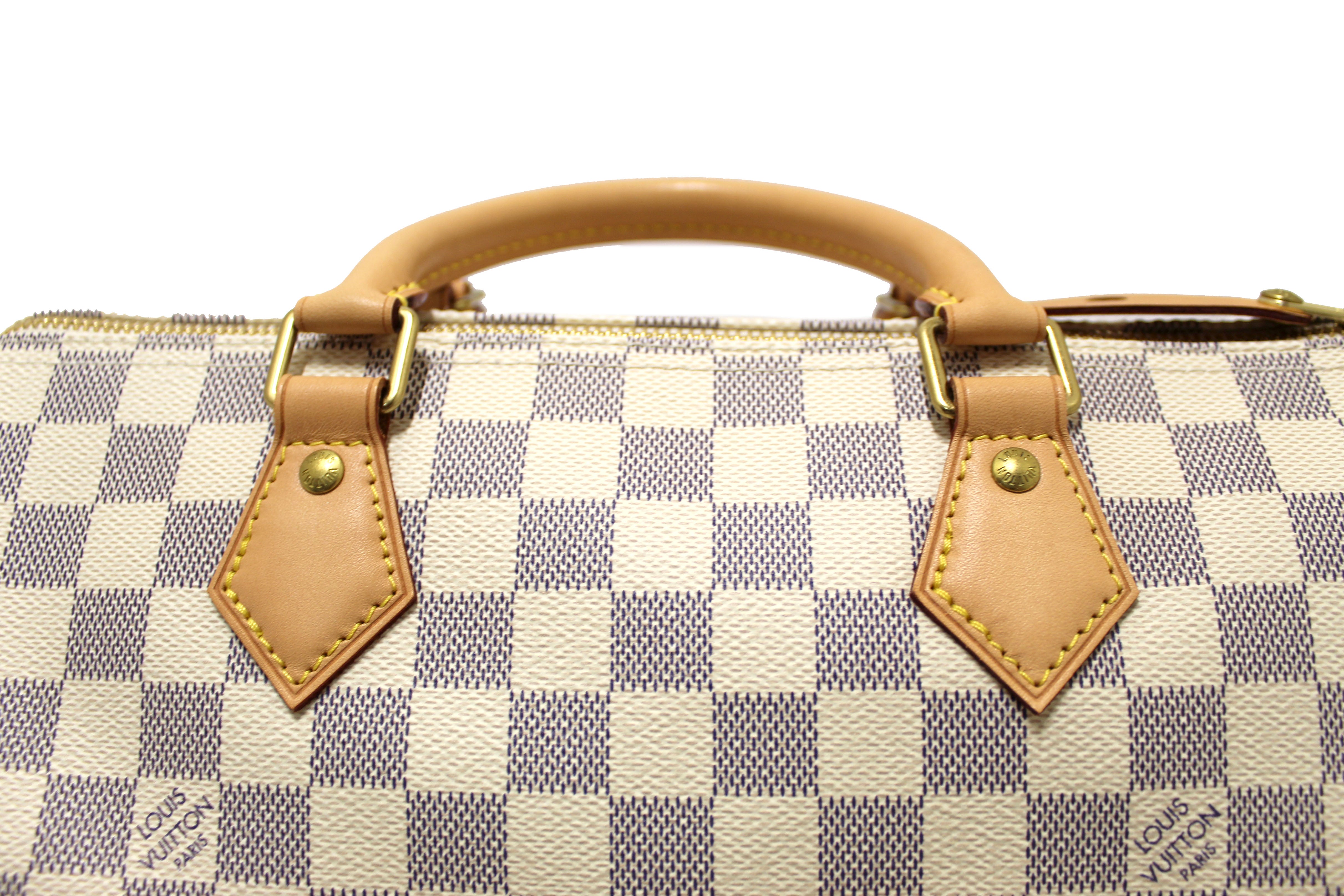 Authentic Louis Vuitton Damier Azur Canvas Speedy 30 Handbag