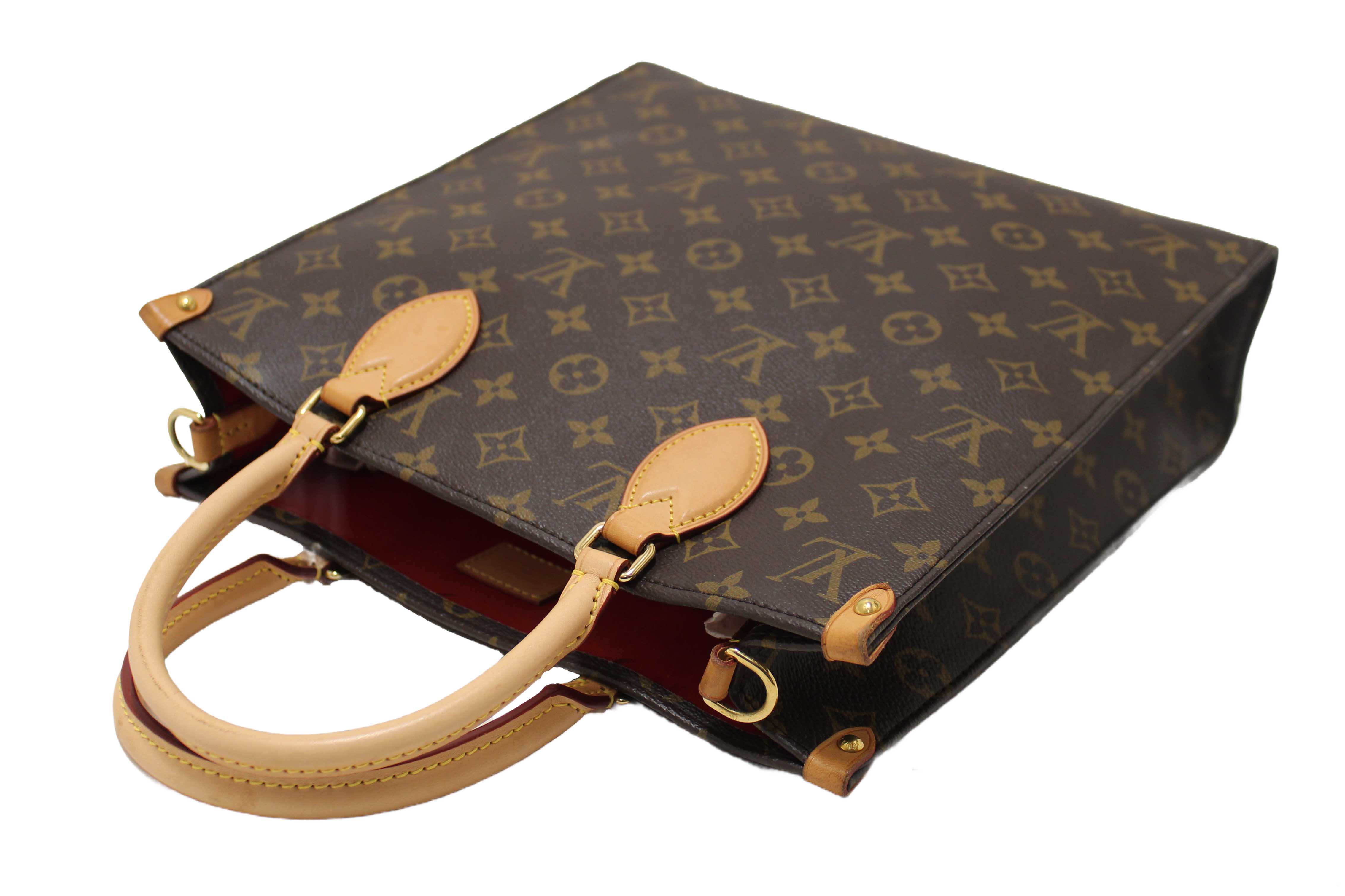 Authentic Louis Vuitton Classic Monogram Sac Plat PM Shoulder Tote