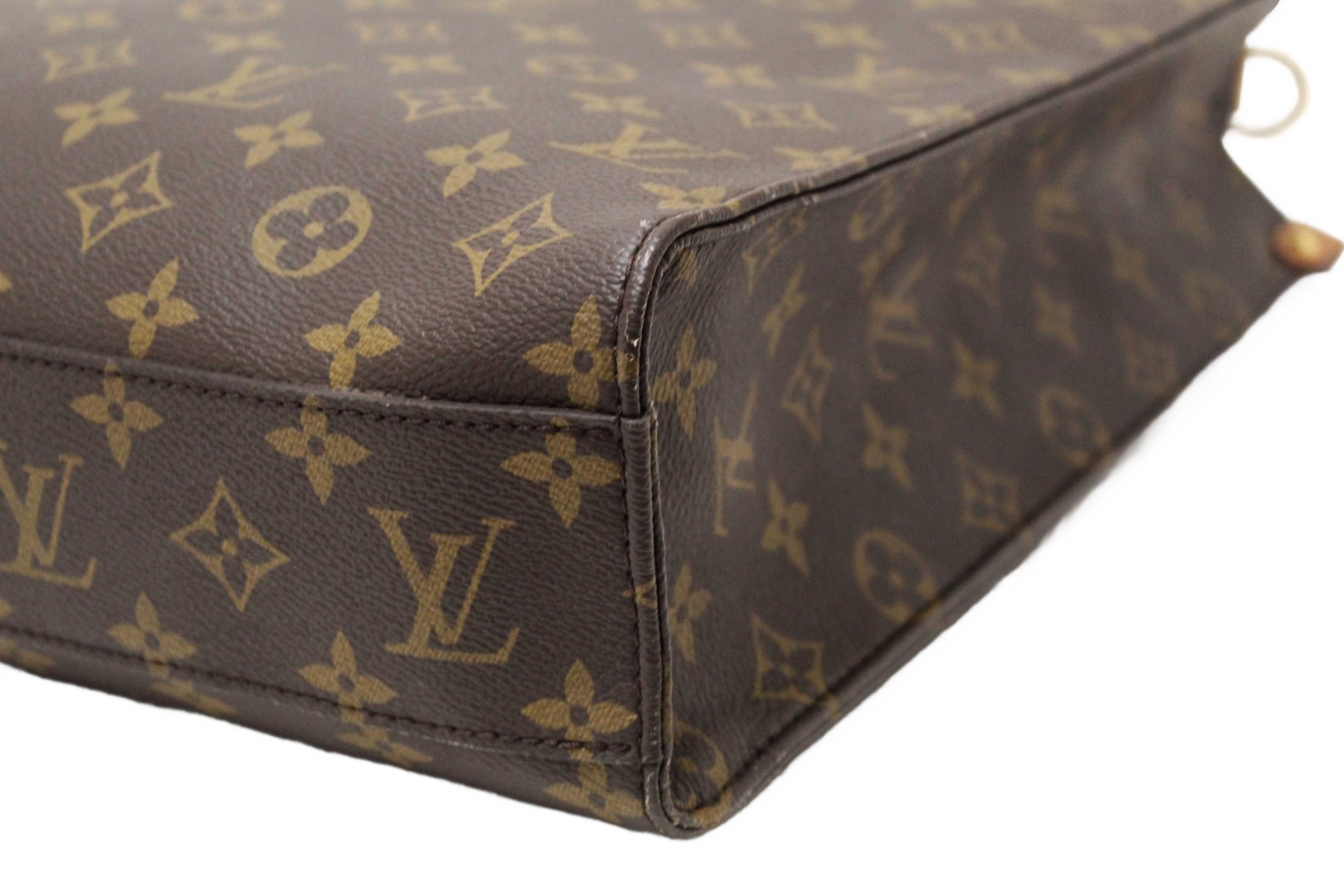 Authentic Louis Vuitton Classic Monogram Sac Plat PM Shoulder Tote