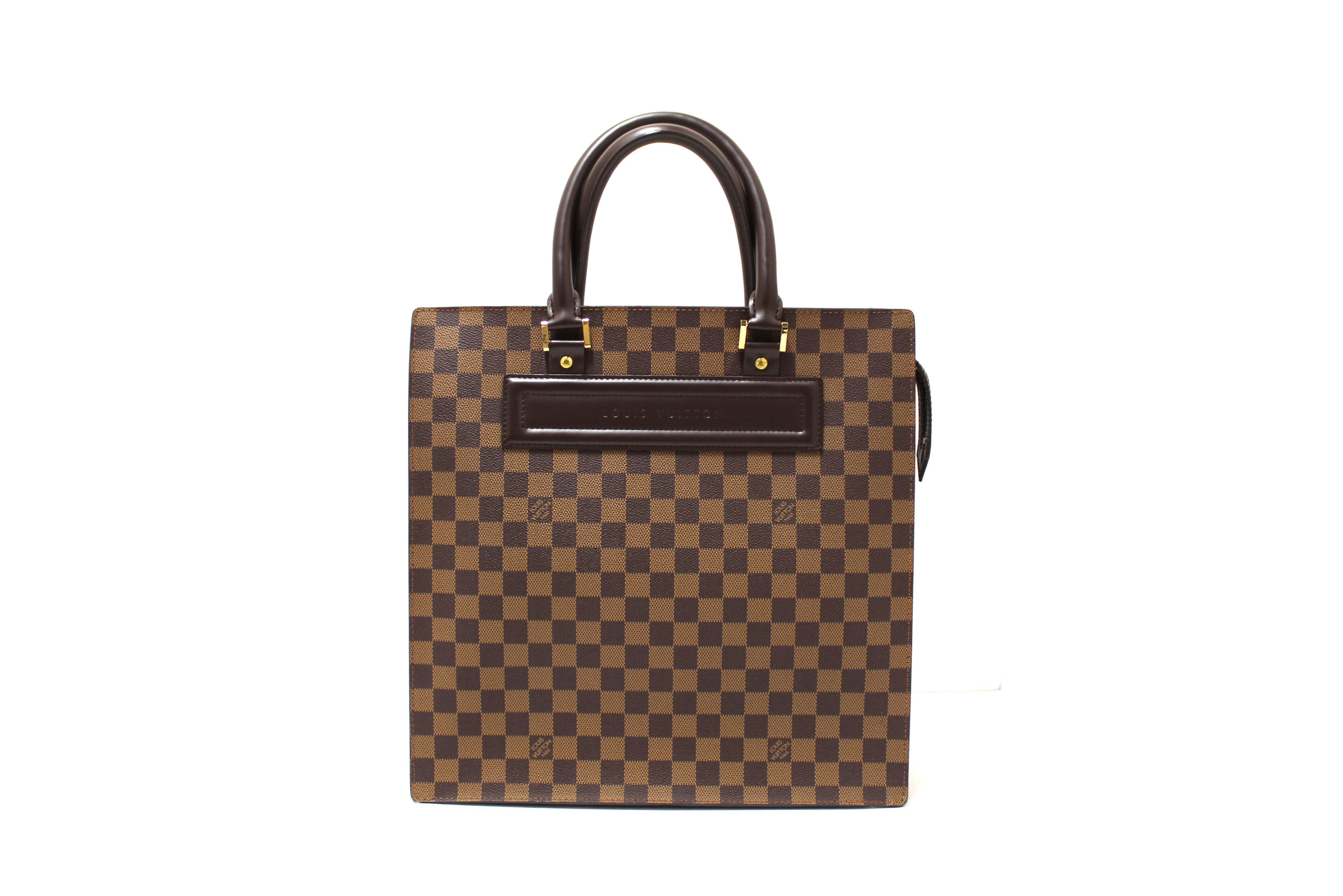 Authentic Louis Vuitton Damier Ebene Venice Sac Plat GM Bag