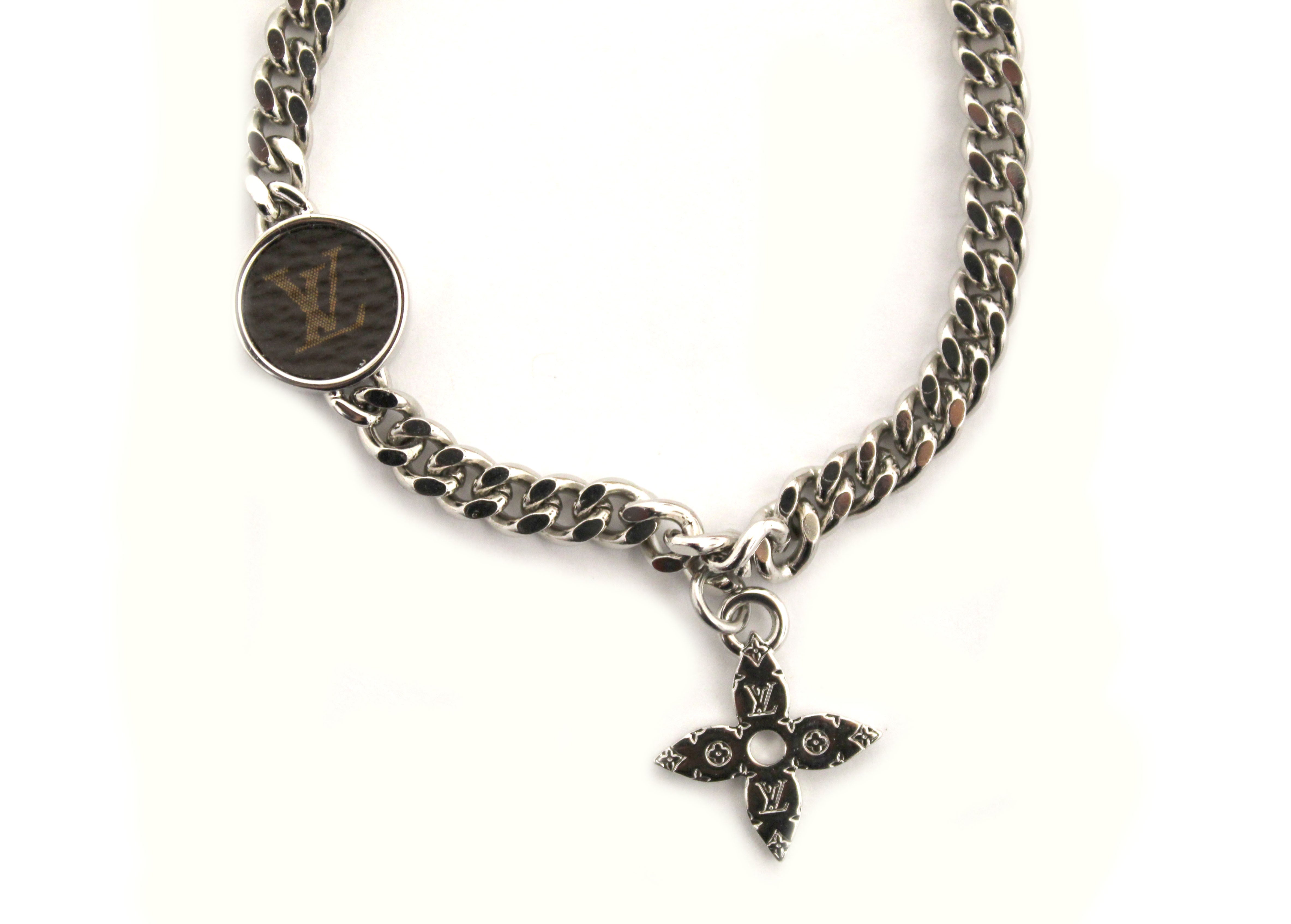 Authentic Louis Vuitton Silver Blossom Chain Bracelet