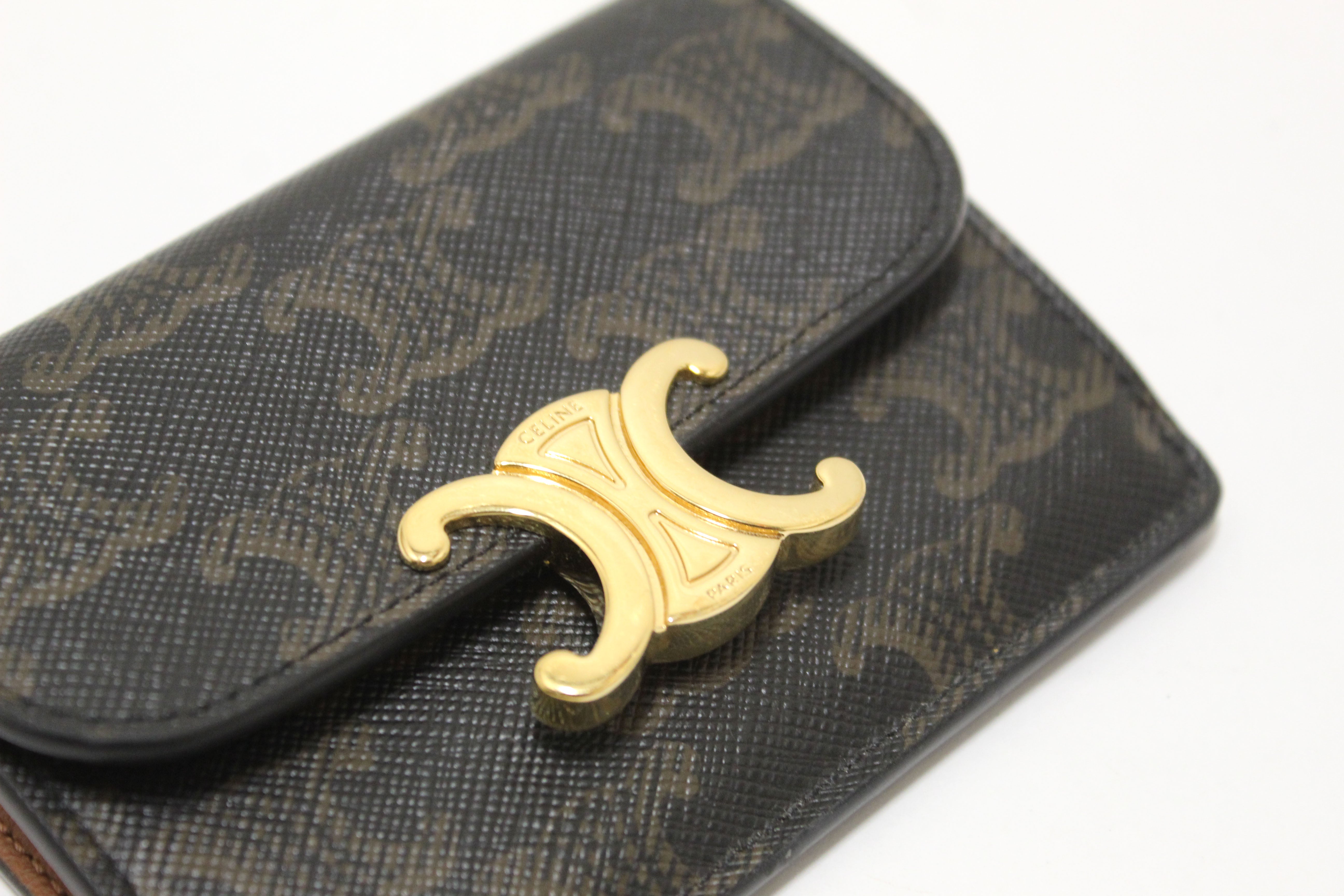 Authentic Celine Triomphe Flap Card Holder