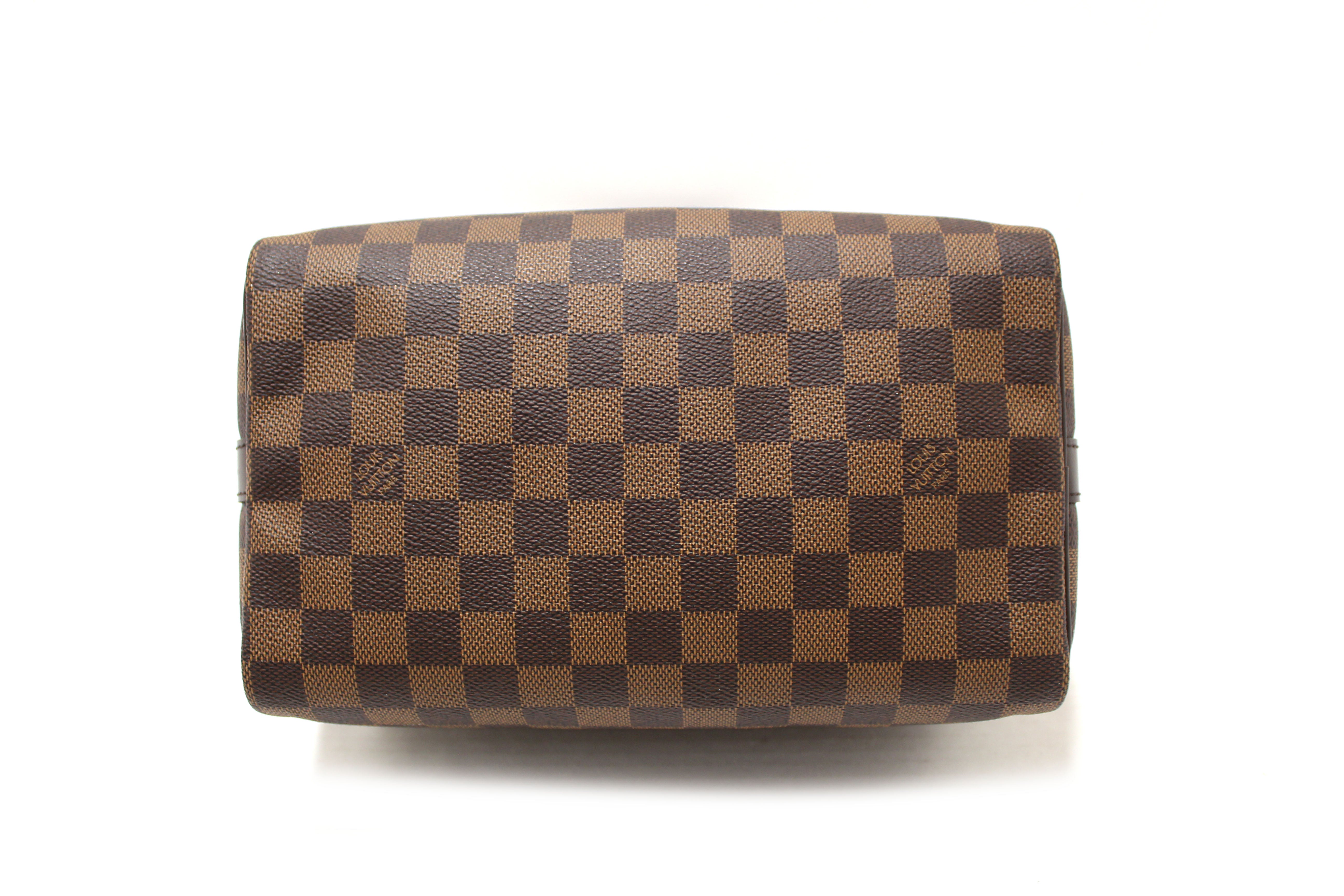 Authentic Louis Vuitton Damier Ebene Speedy 25 Bandouliere Bag