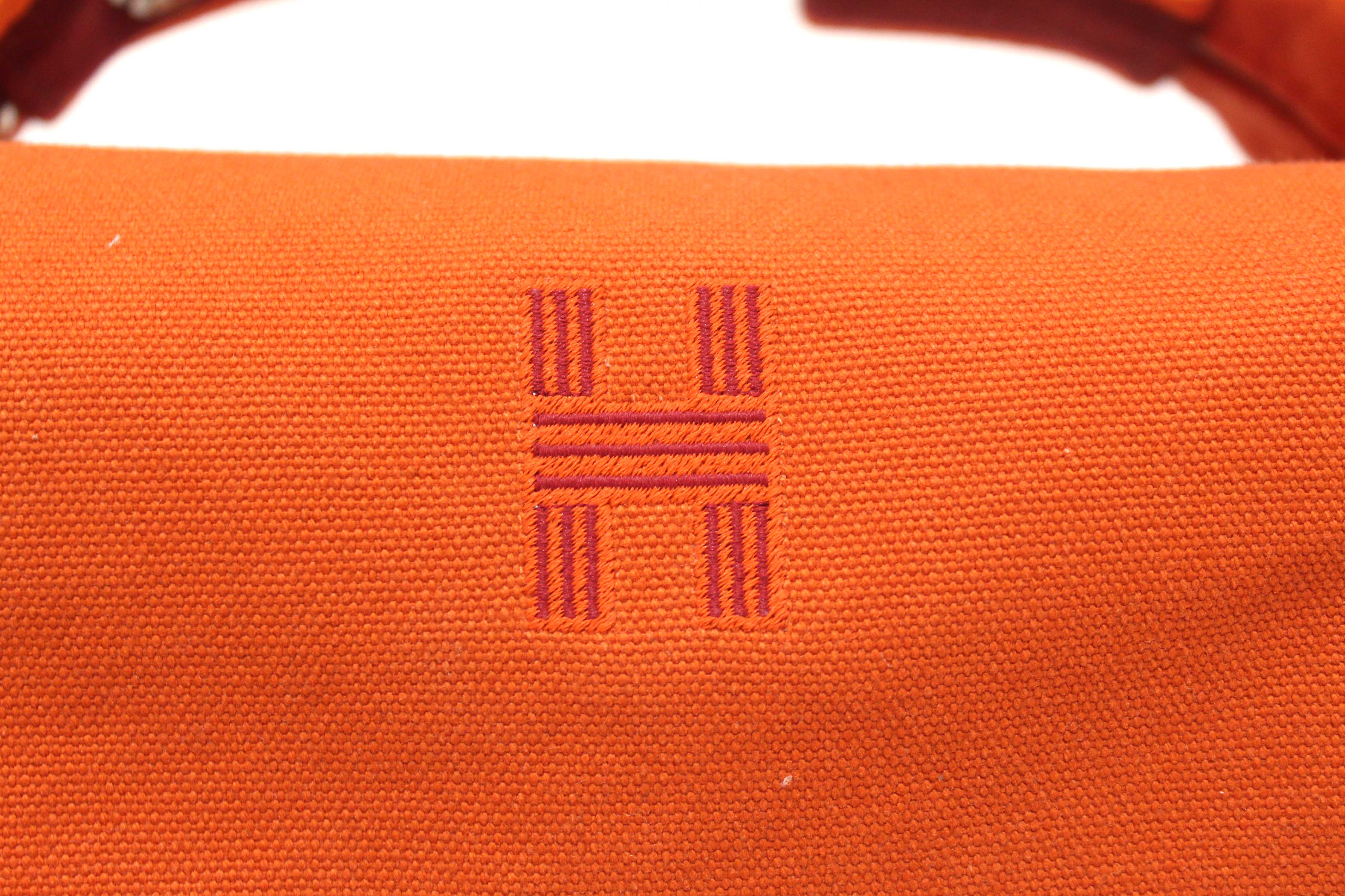 Authentic Hermes Orange Wool Small Bride-A-Brac H Pouch Case